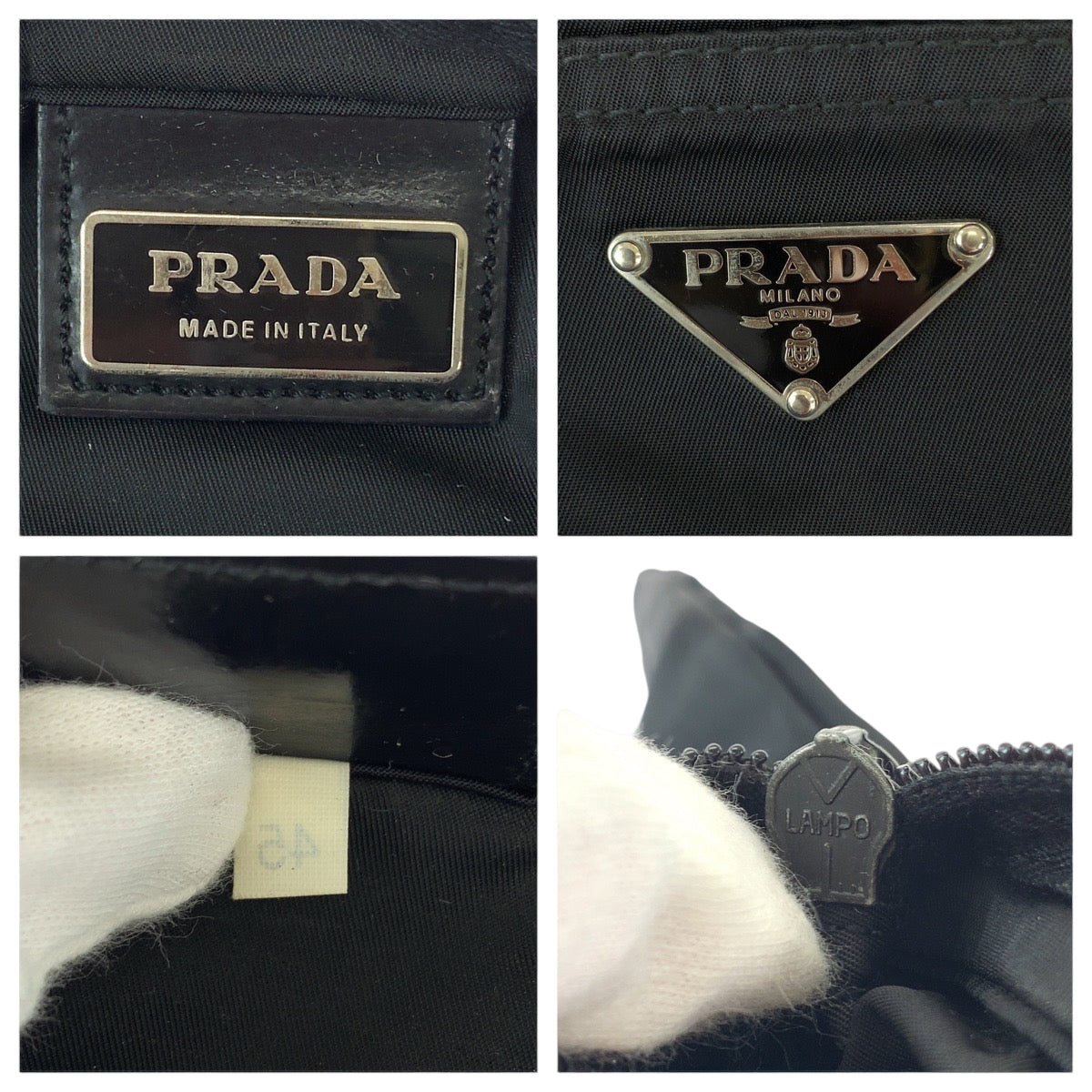 Prada Shoulder Bag Nylon Black Shoulder Bag Pochette Test Triangle With Logo Women