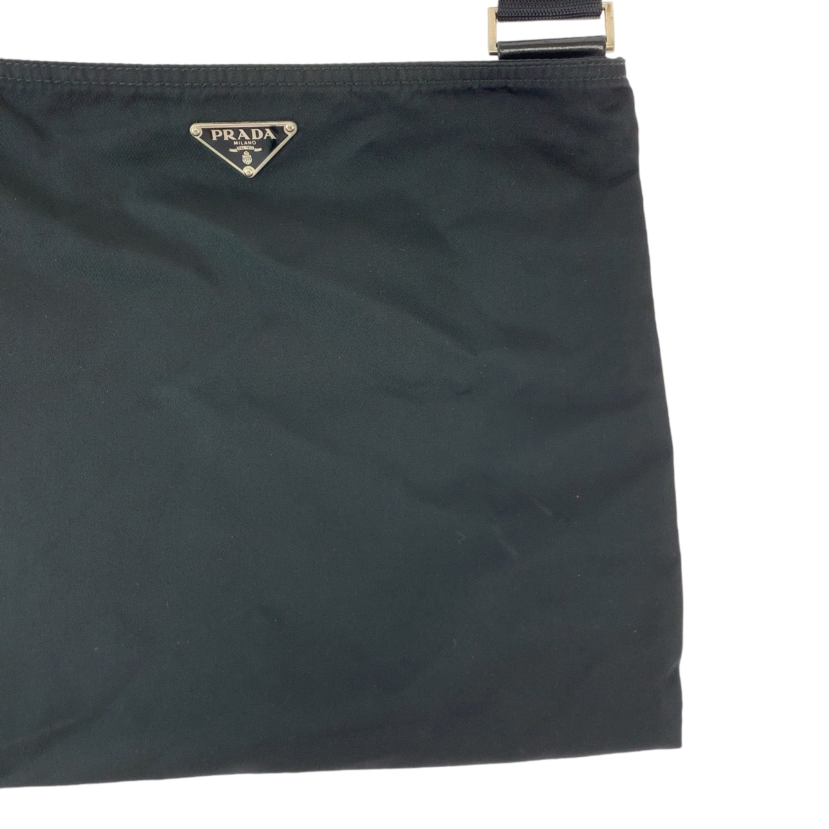 Prada Shoulder Bag Nylon Black Shoulder Bag Pochette Test Triangle With Logo Women
