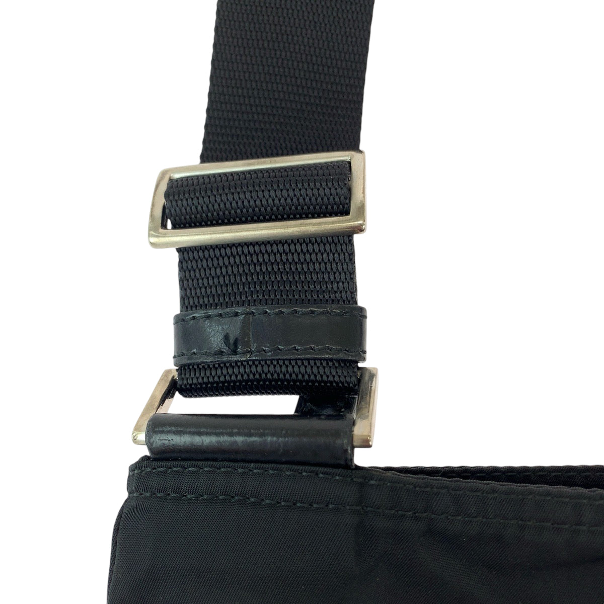 Prada Shoulder Bag Nylon Black Shoulder Bag Pochette Test Triangle With Logo Women