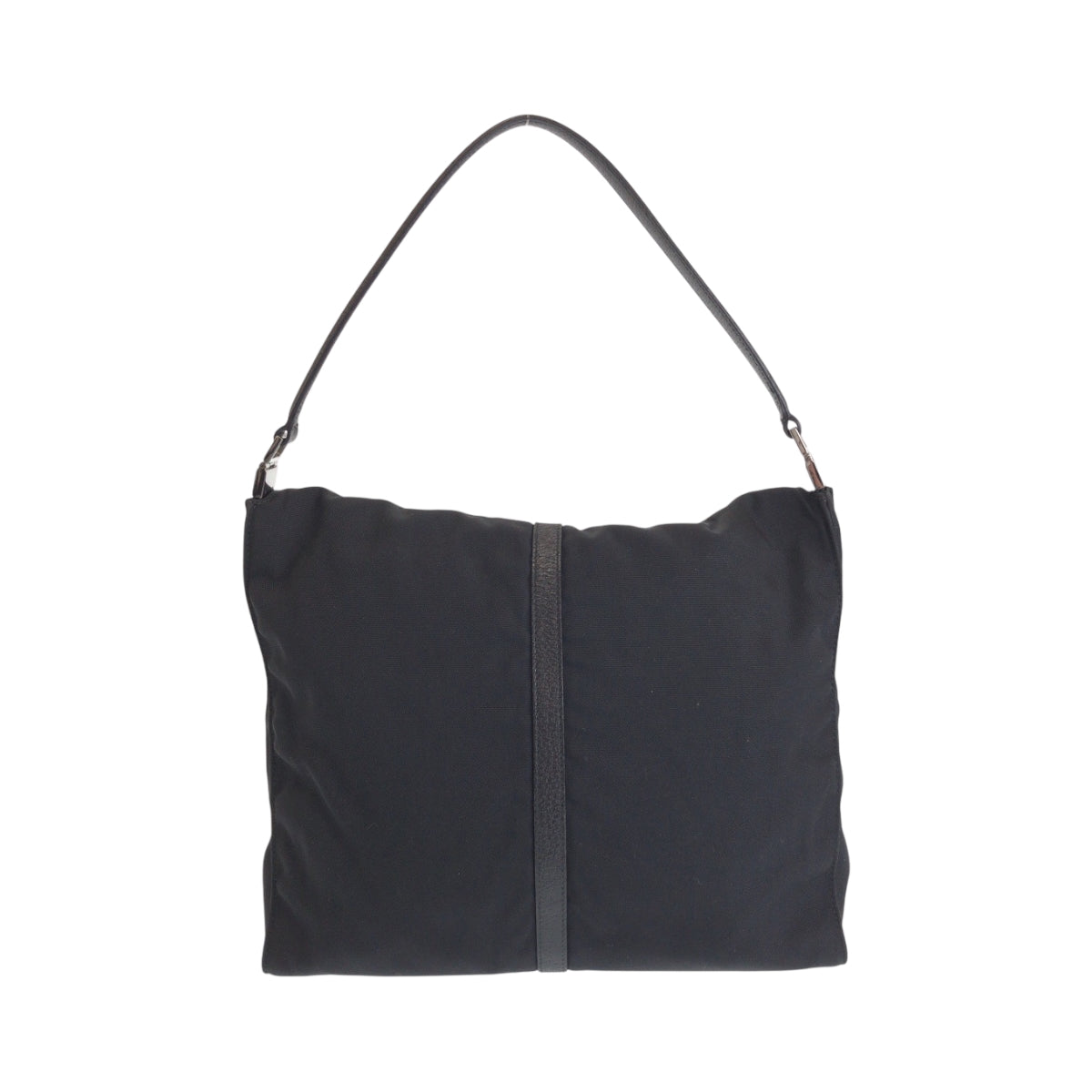 Gucci Shoulder Bag 001 3355 Nylon Black Silver Metal Jackie Women