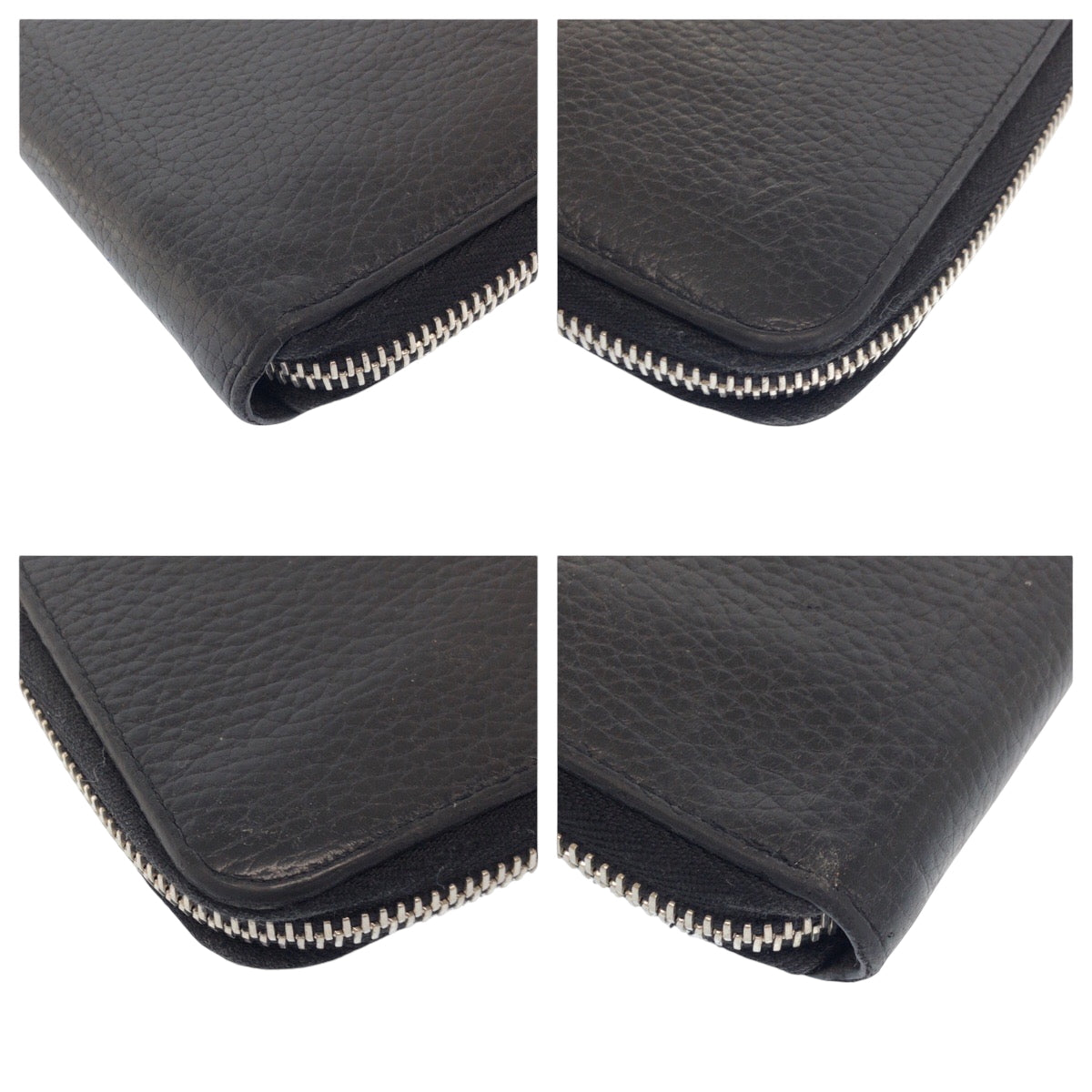 Louis Vuitton Long Wallet Purse M58412 Leather Black Silvermetal Long Wallet Purse Zip Around Zippy