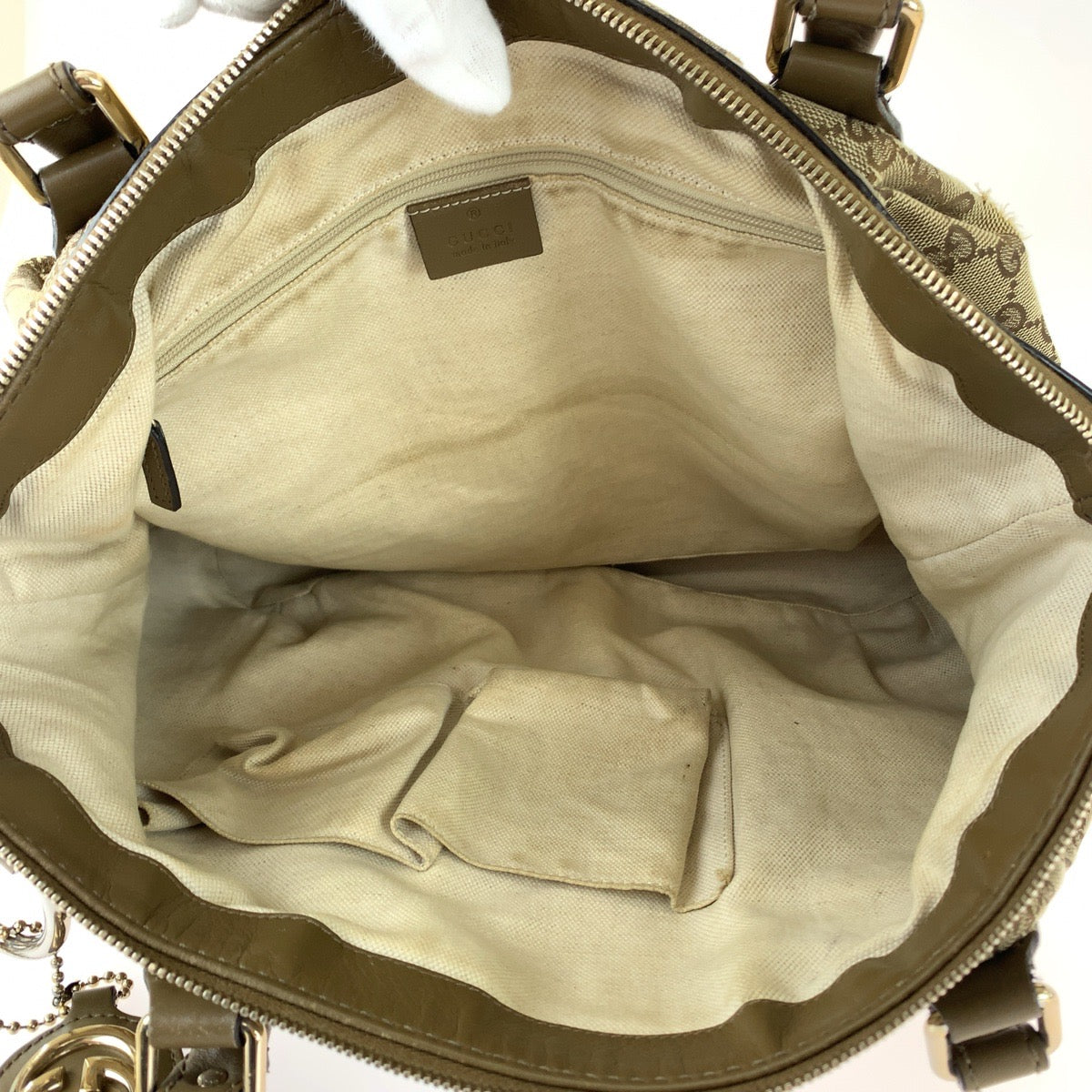 Gucci Tote Bag 285730 Gg Canvas Brown Gold Metal Tote Bag Shoulder Bag 2Way Sukey Women