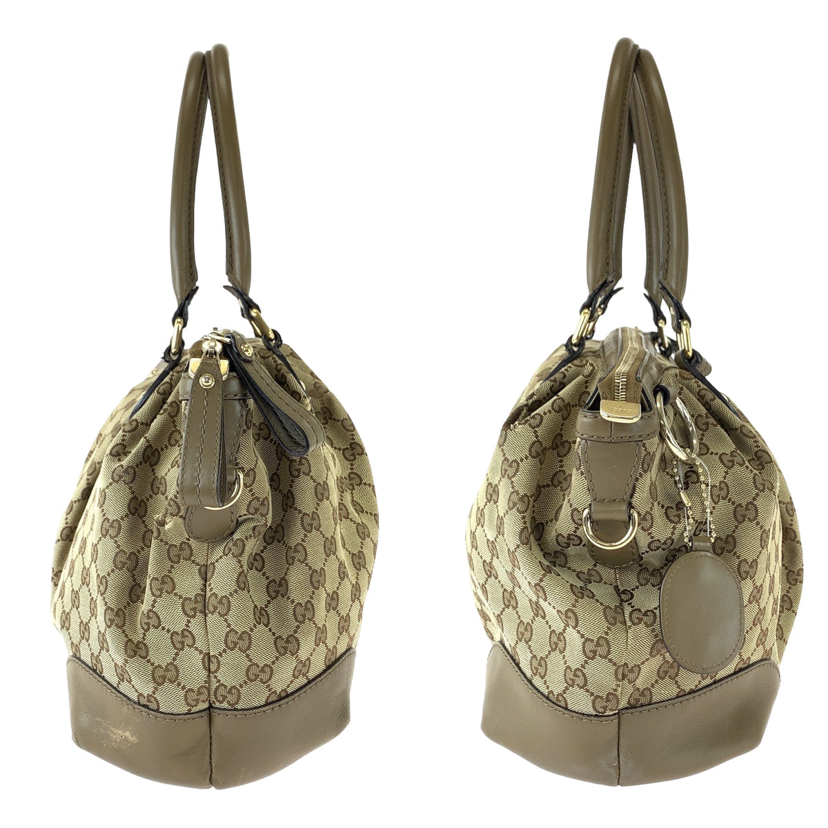 Gucci Tote Bag 285730 Gg Canvas Brown Gold Metal Tote Bag Shoulder Bag 2Way Sukey Women