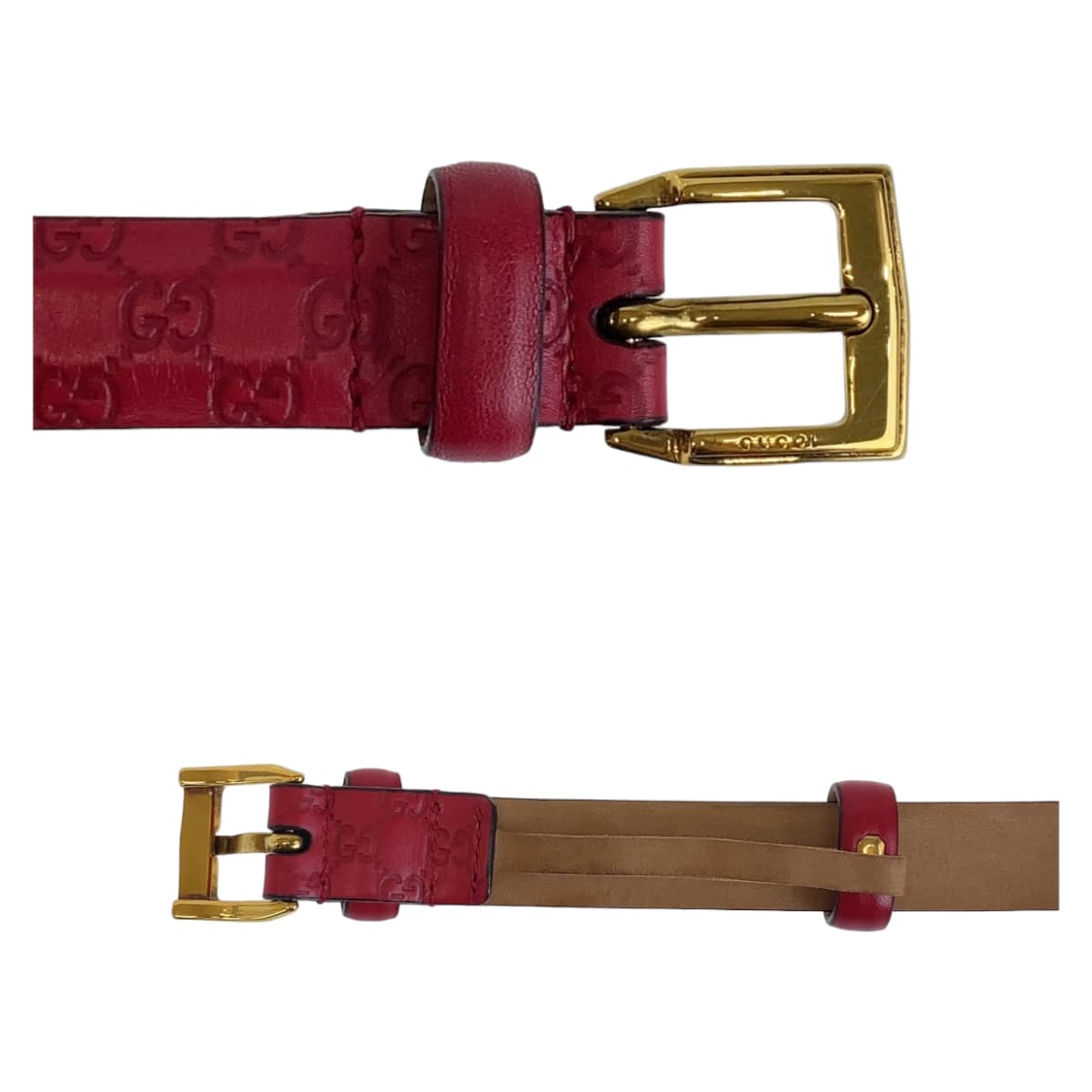 Gucci Belt 269813 Leather Red Guccisima 34