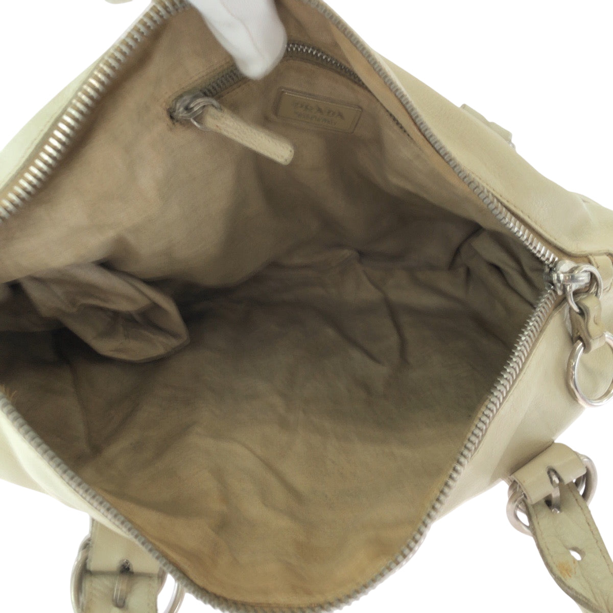 Prada Handbag Leather White Handbag Shoulder Bag Women
