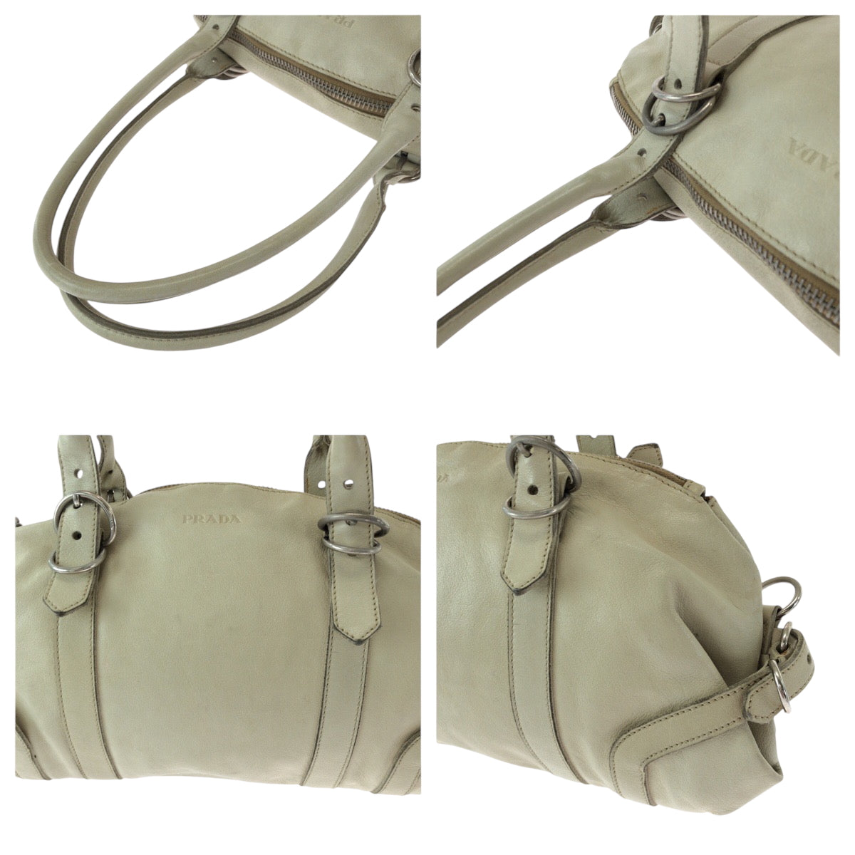 Prada Handbag Leather White Handbag Shoulder Bag Women