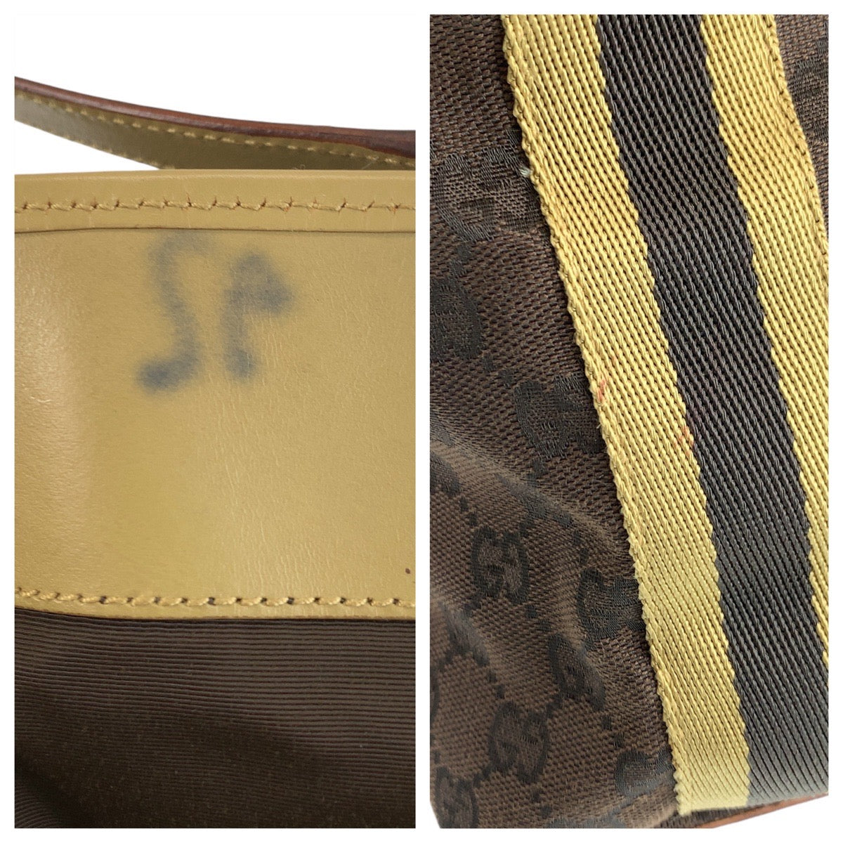 Gucci Tote Bag 31243 Gg Canvas, Leather Brown Beige Silvermetal Tote Bag Shoulder Bag Women