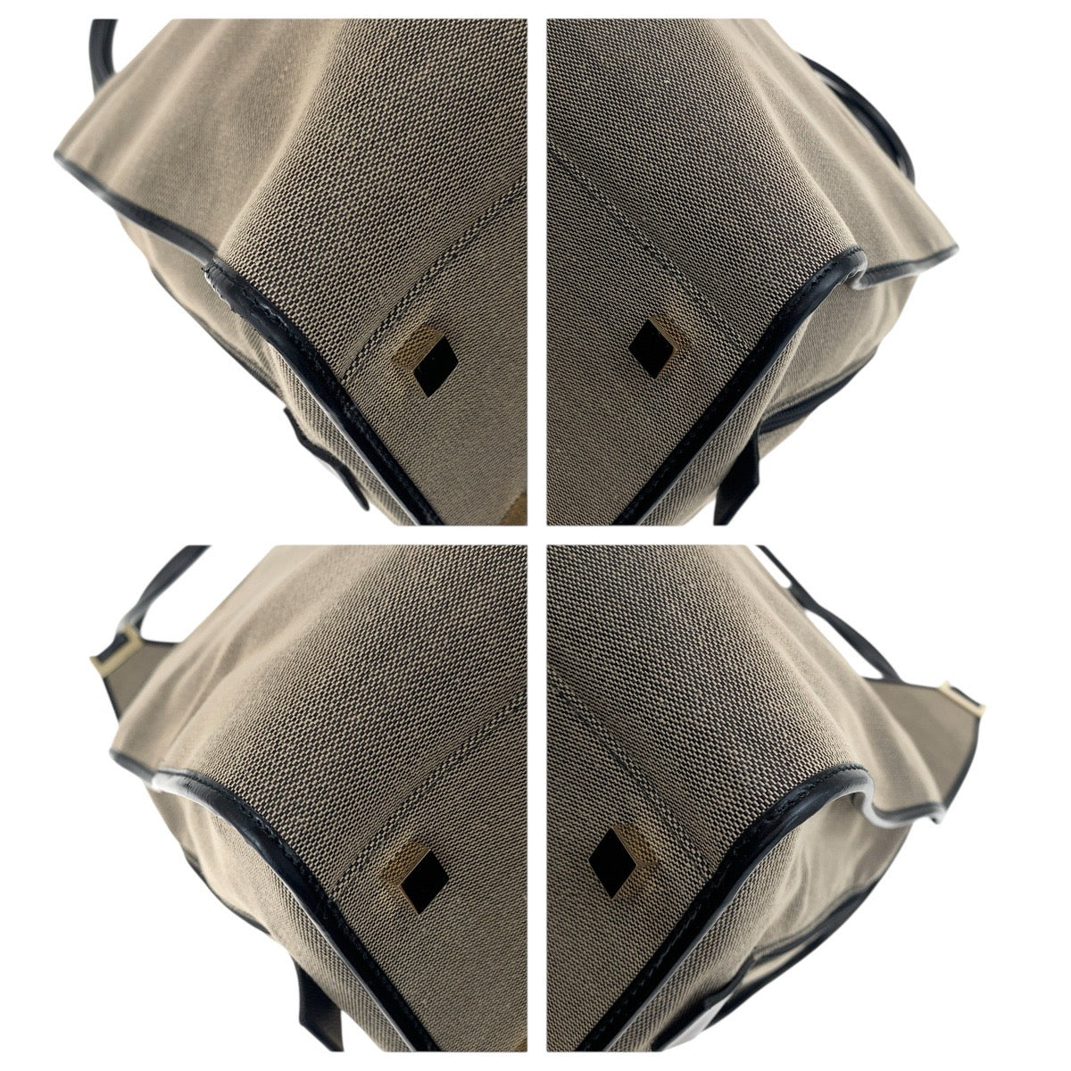 Gucci Shoulder Bag 019 0345 Canvas, Leather Gray Beige Black Gold Metal Shoulder Bag Unisex Jackie