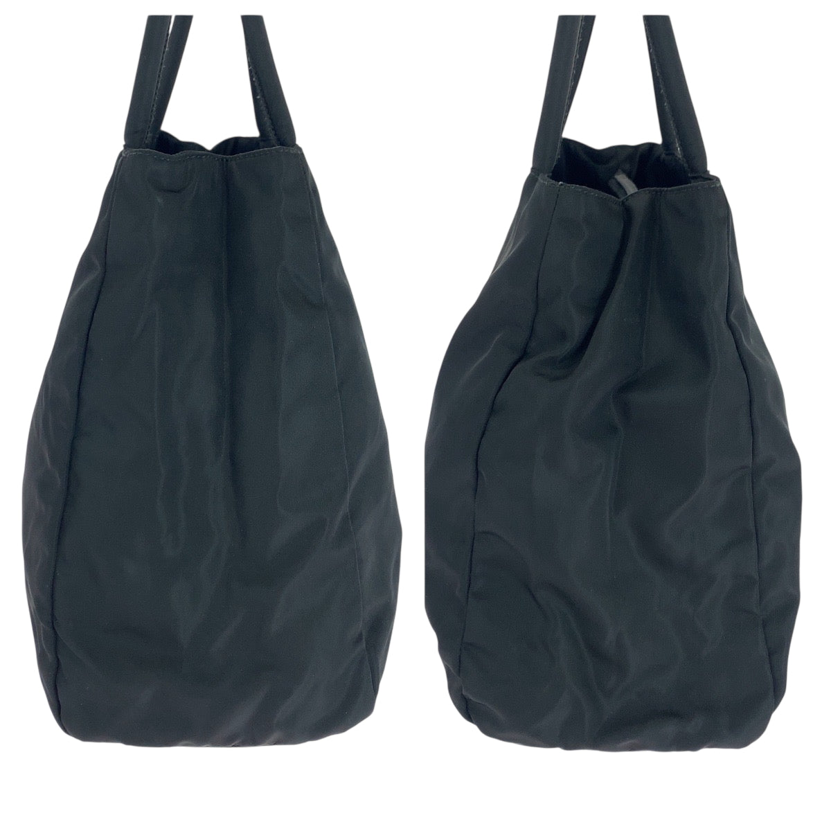 Prada Tote Bag Nylon Black Silvermetal Tote Bag Handbag Test Triangle With Logo Women