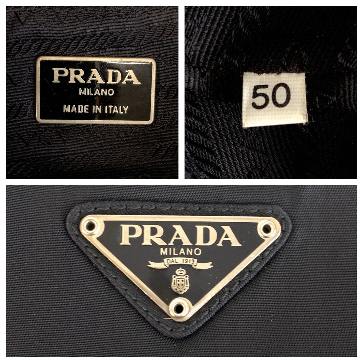 Prada Tote Bag Nylon Black Tote Bag Shoulder Bag Test Triangle With Logo Women