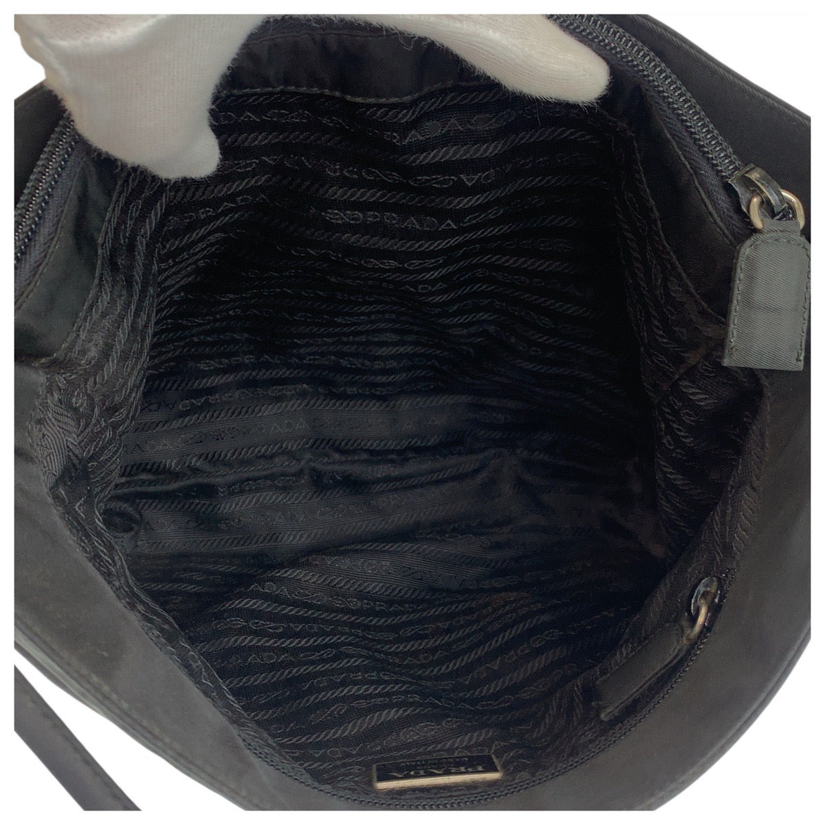Prada Tote Bag Nylon Black Tote Bag Shoulder Bag Test Triangle With Logo Women