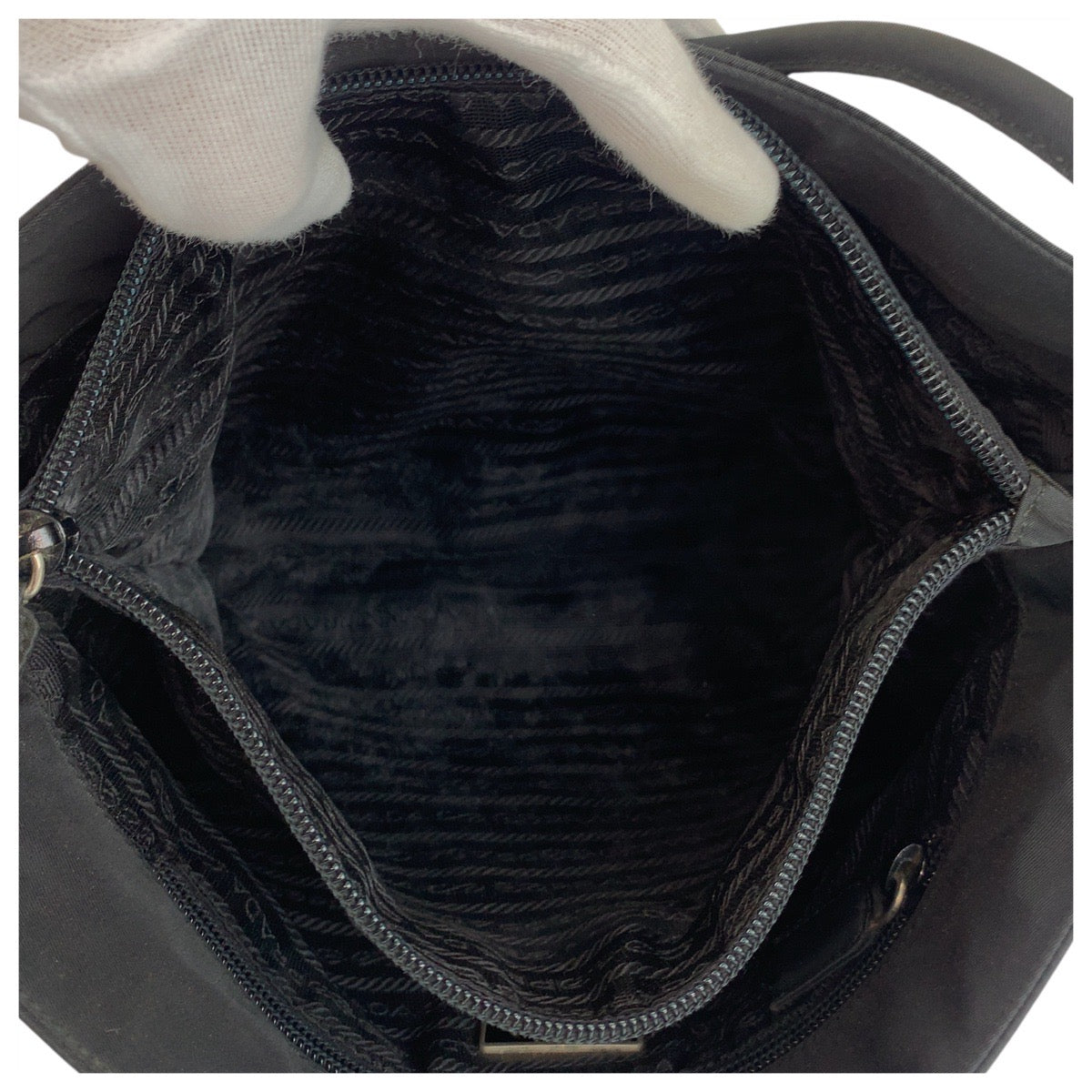 Prada Tote Bag Nylon Black Tote Bag Shoulder Bag Test Triangle With Logo Women