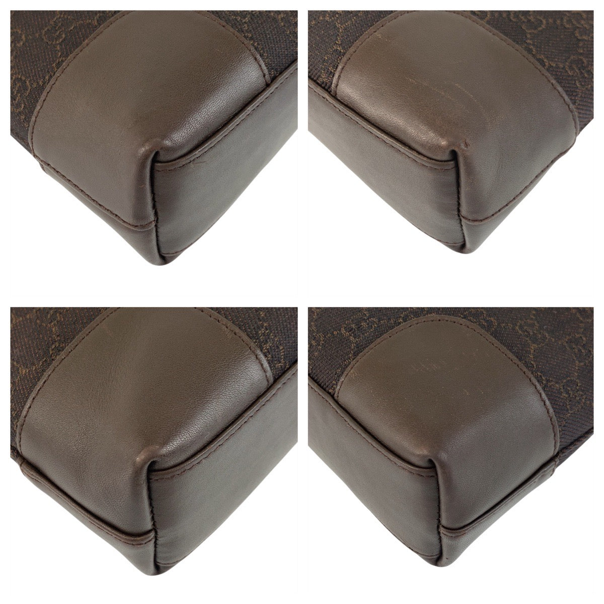 Gucci Shoulder Bag 143745 Gg Canvas, Leather Brown Silver Metal Women