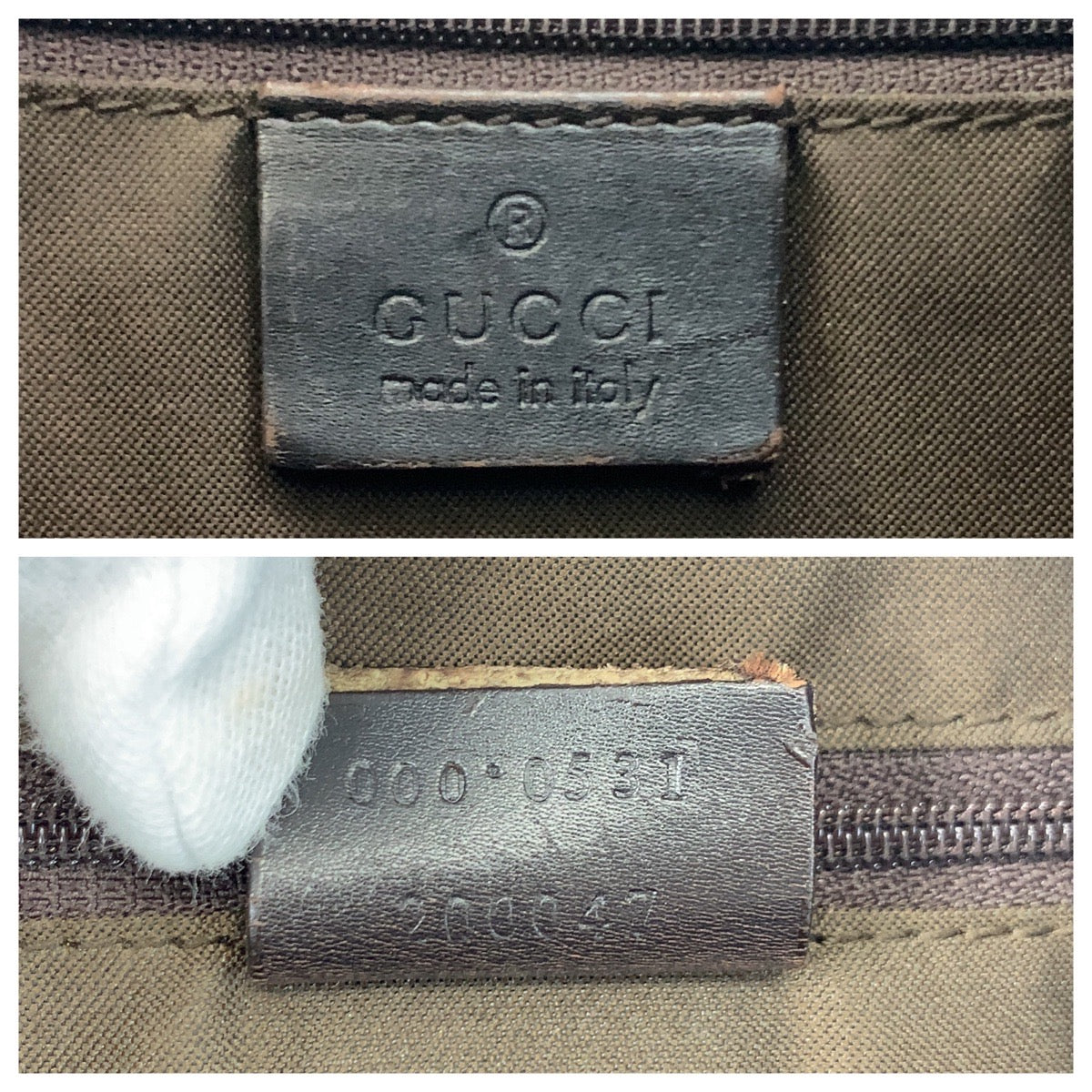 Gucci Shoulder Bag 000 0531 Nylon Brown Bamboo Gg Pattern Women