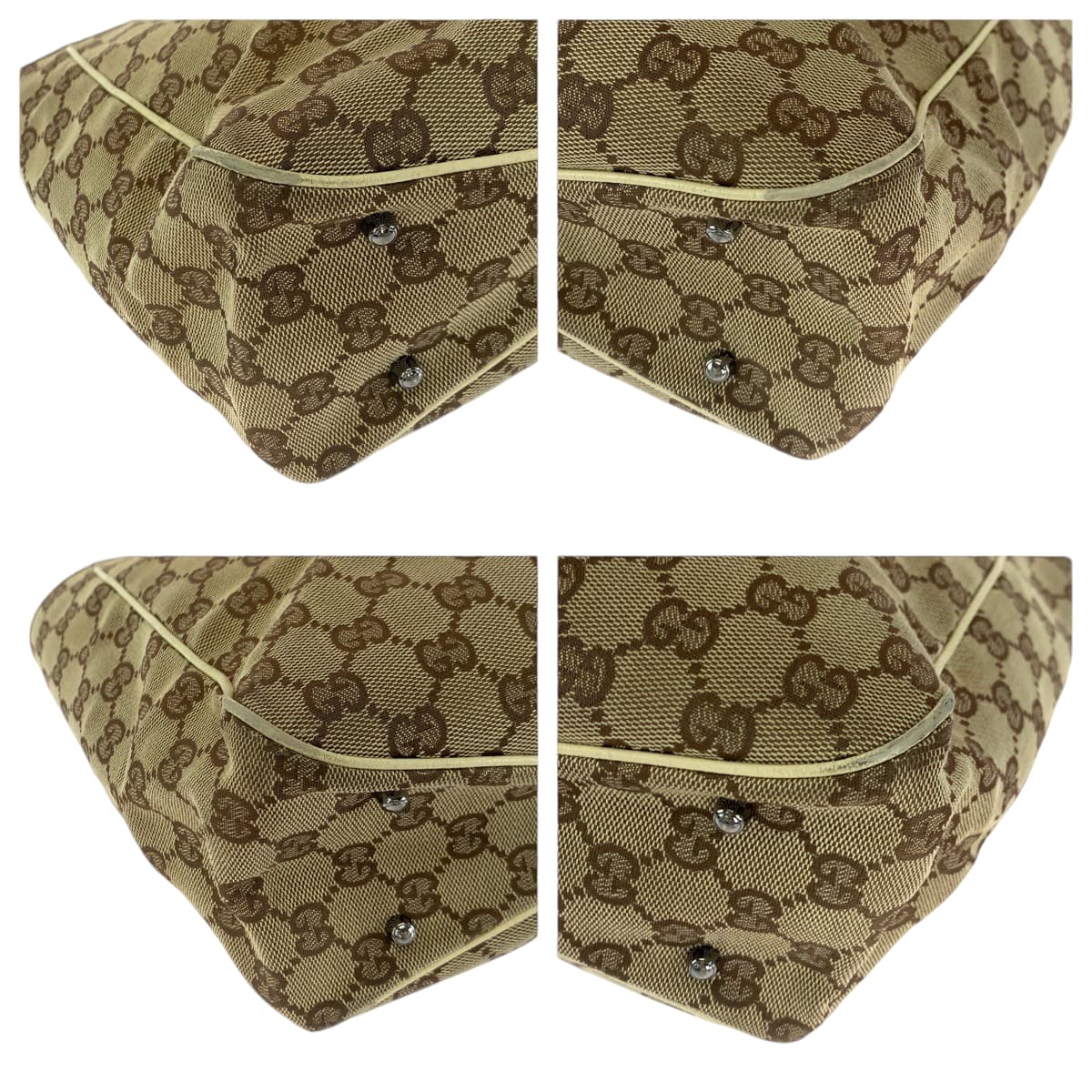 Gucci Tote Bag 113019 Gg Canvas Beige Brown Tote Bag Shoulder Bag Women