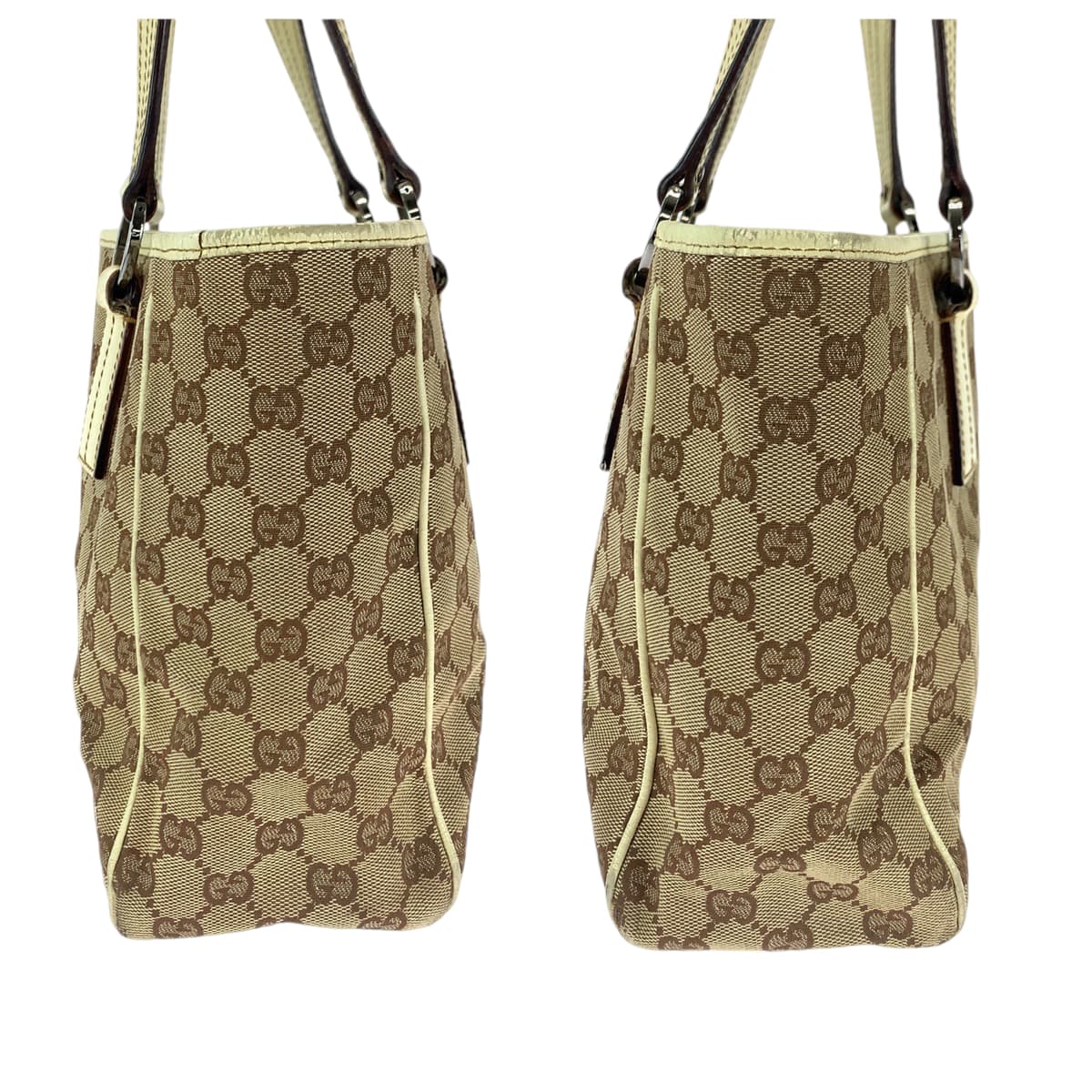 Gucci Tote Bag 113019 Gg Canvas Beige Brown Tote Bag Shoulder Bag Women