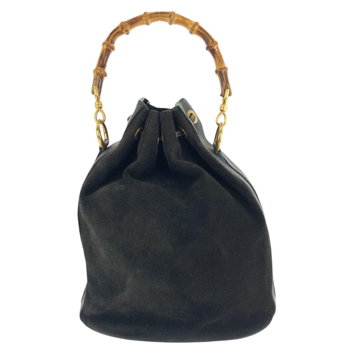 Gucci Handbag 001 2040 1657 Suede, Leather Black Bamboo Women