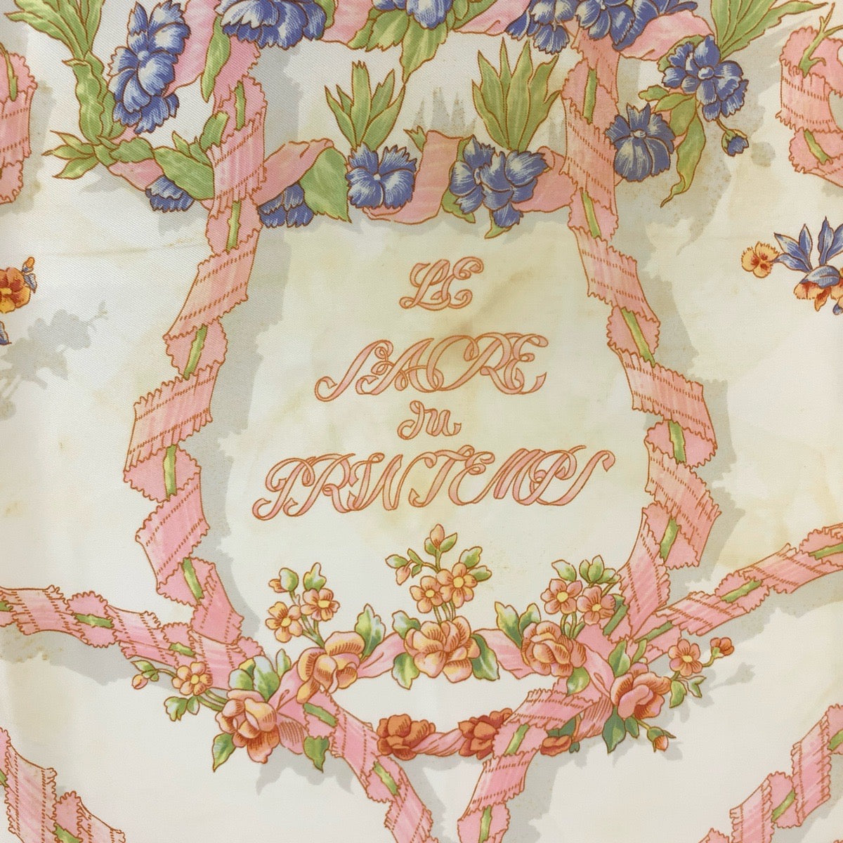 Hermes Scarf Silk Ivory Pink Le Sacre Du Printemps Carre90