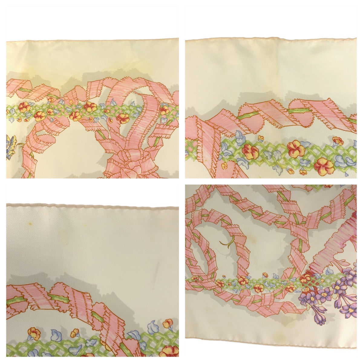 Hermes Scarf Silk Ivory Pink Le Sacre Du Printemps Carre90