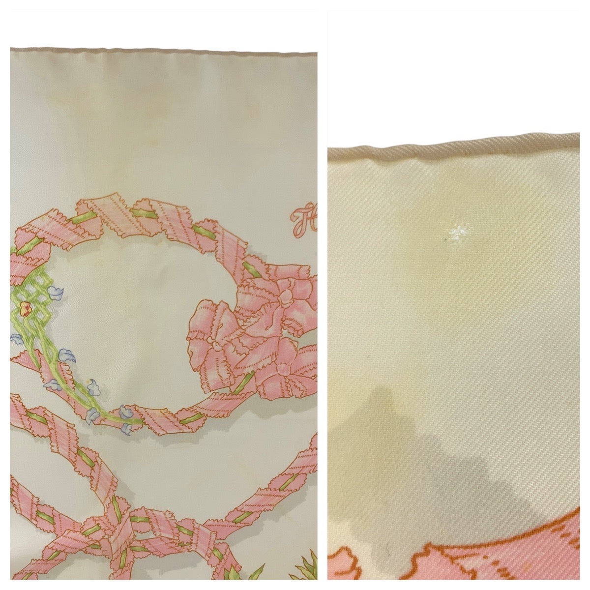 Hermes Scarf Silk Ivory Pink Le Sacre Du Printemps Carre90
