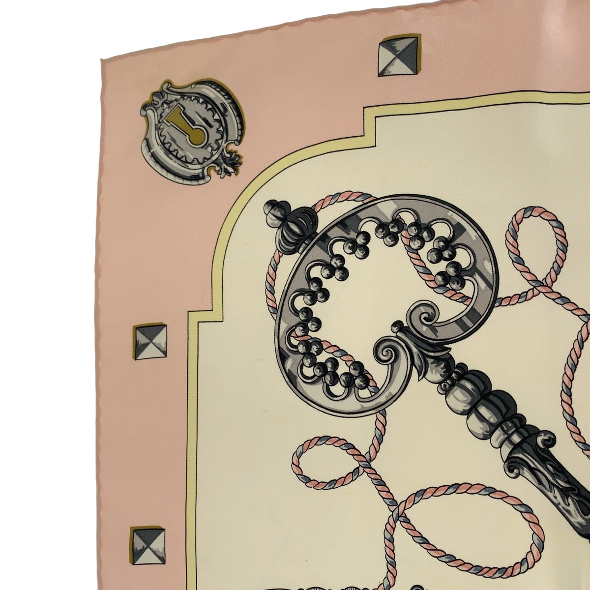 Hermes Scarf Silk Pink Multicolor Carre90 Les Cles