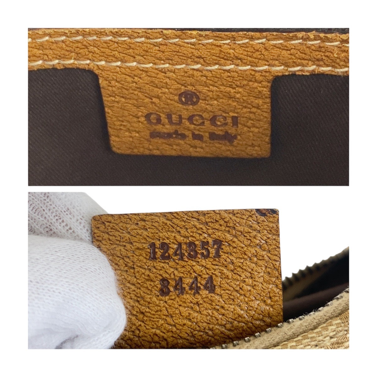 Gucci Shoulder Bag 124357 Gg Canvas, Leather Beige Brown Silvermetal Shoulder Bag Hobo Women