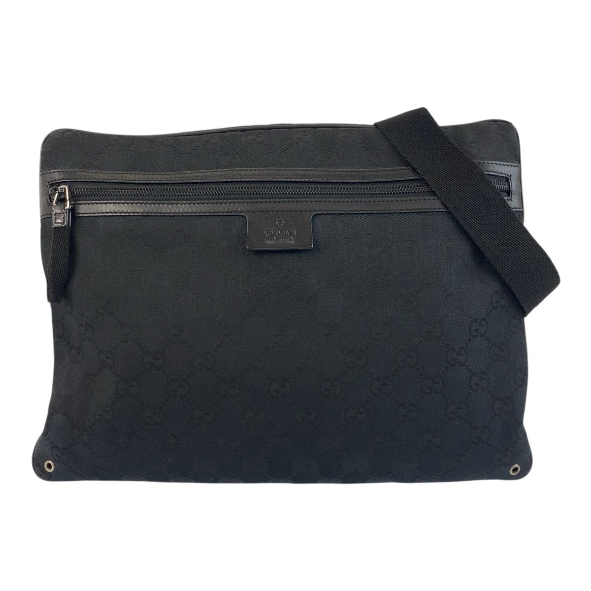 Gucci Shoulder Bag 90476 Gg Canvas, Leather Black Shoulder Bag Messenger Bag Unisex Women