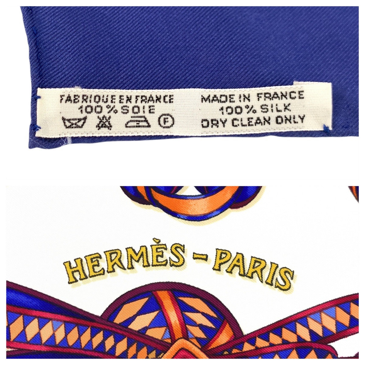 Hermes Scarf Silk Blue Multicolor Les Rubans Du Cheval Carre90