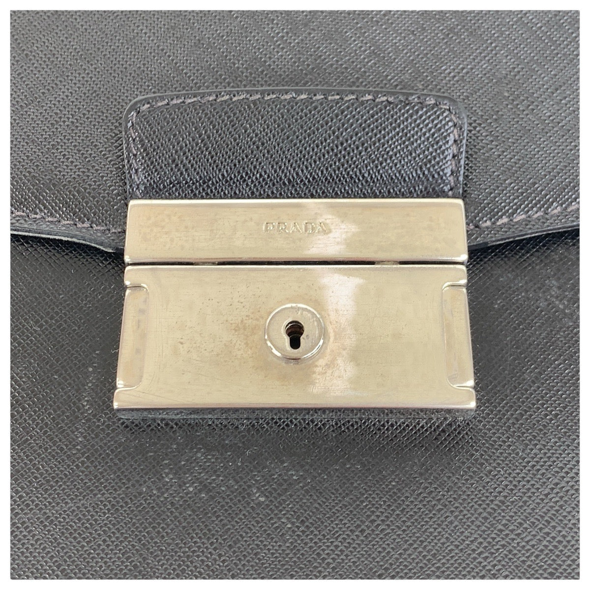 Prada Business Bag Leather Black Business Bag Briefcase Safiano Mens