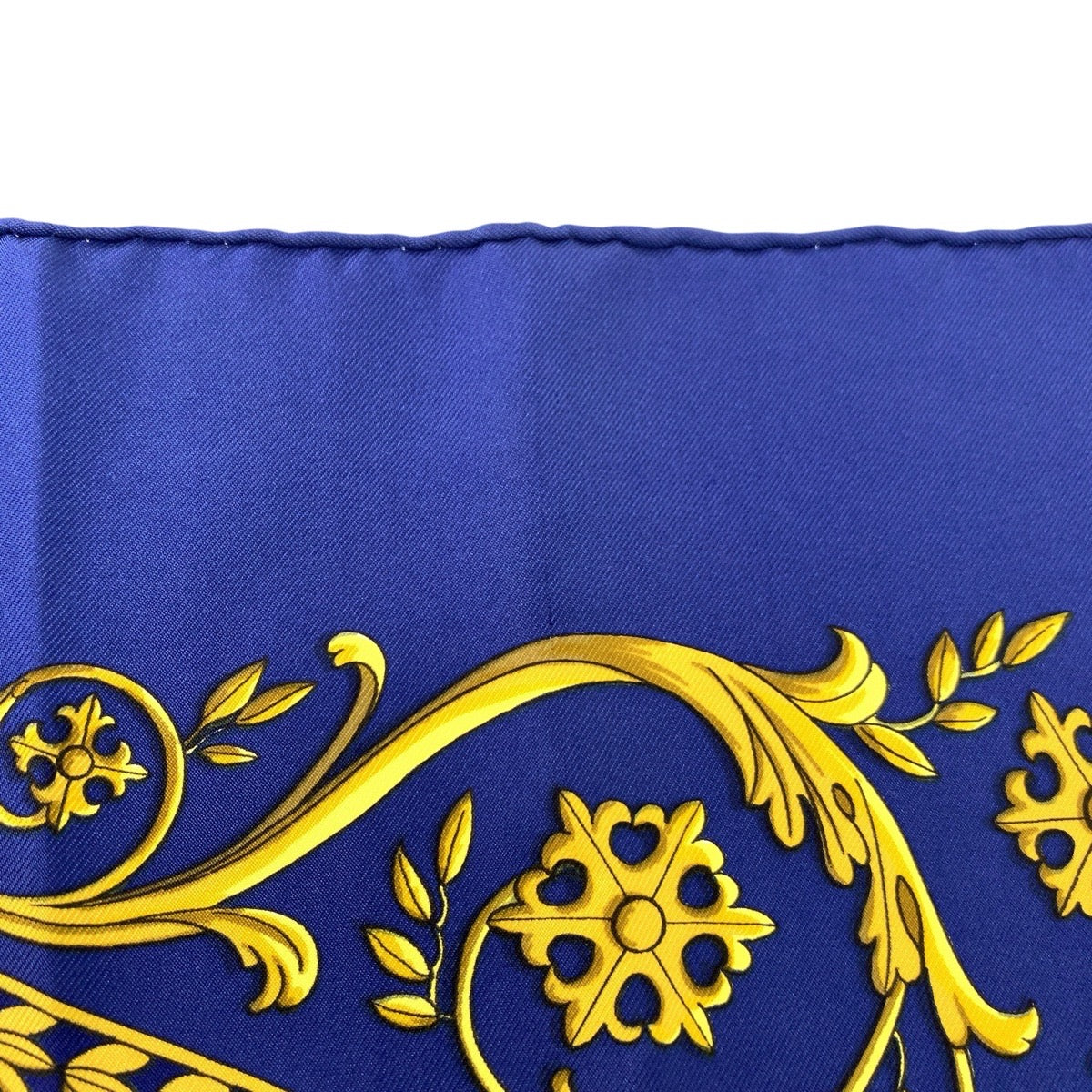 Hermes Scarf Silk Blue Multicolor La Promenade De Longchamps Carre90