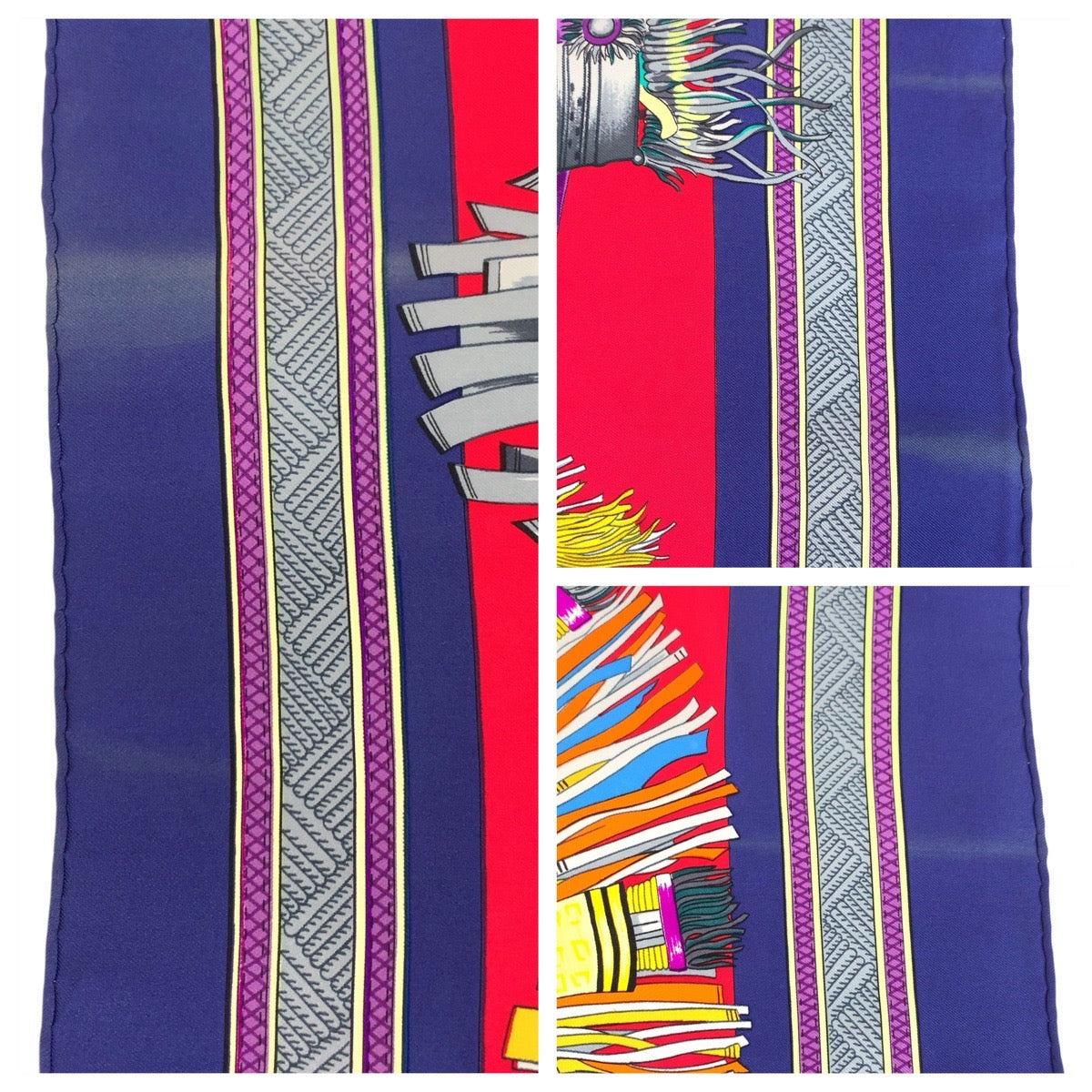 Hermes Scarf Silk Red Blue Multi Color Scarf Large Scarf Cuirs Du Desert Carre90 Women