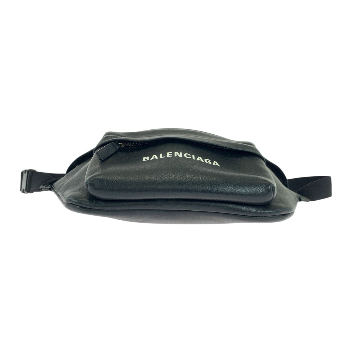 Balenciaga Sling Bag 552376 Leather Black Sling Bag Waist Bag Unisex Every Day Logo Print Mens
