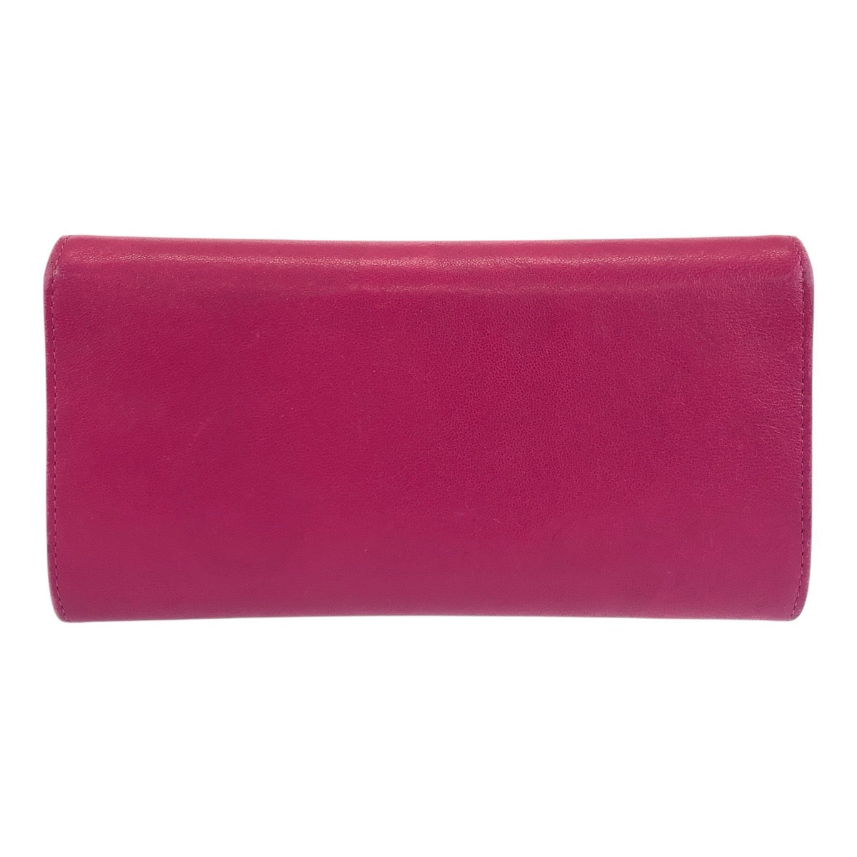 Chanel Long Wallet Purse Leather Pink Gold Metal Long Wallet Purse Coco Mark Women