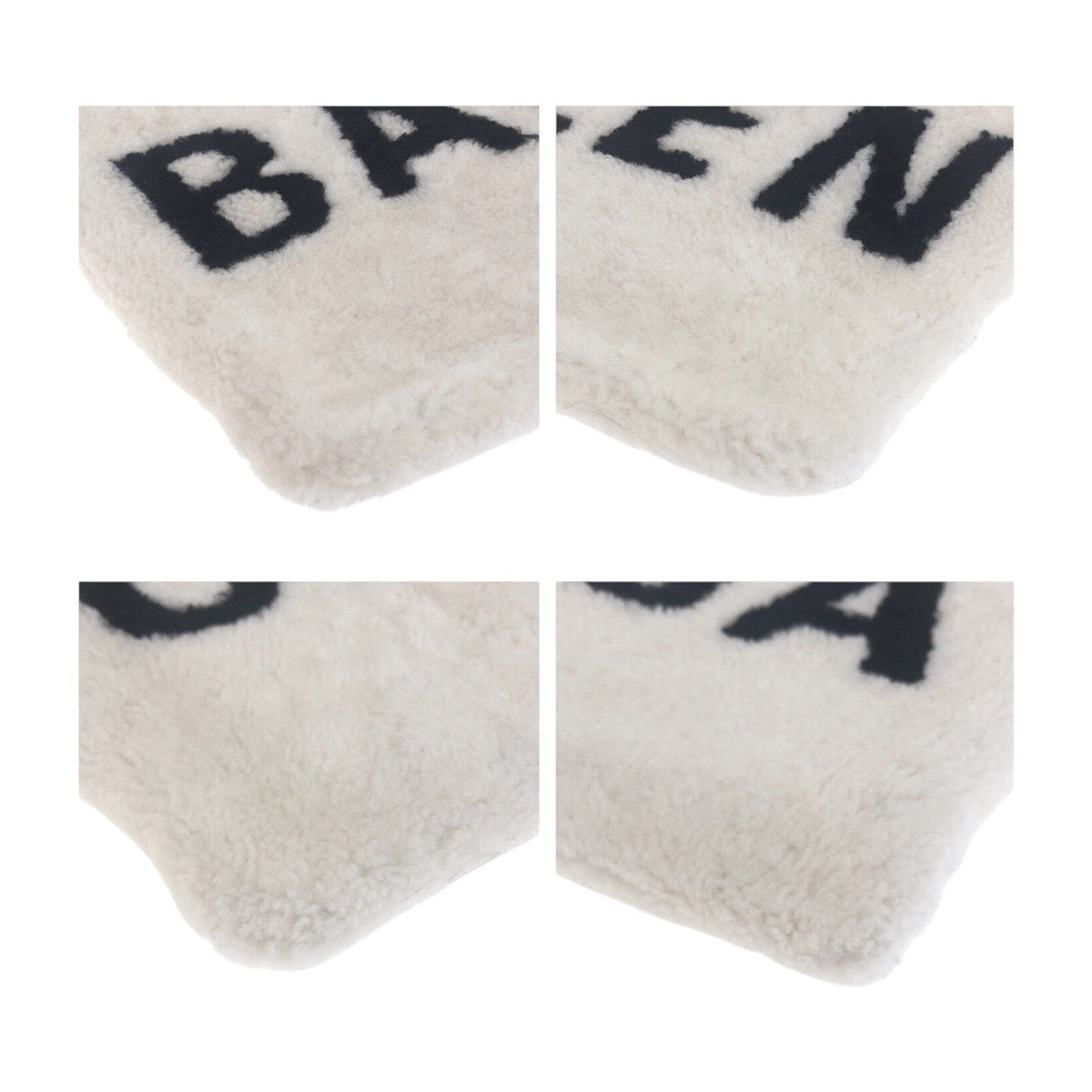 Balenciaga Clutch Bag 492681 Mouton White Silvermetal Clutch Bag Unisex Shearing Logo Mens