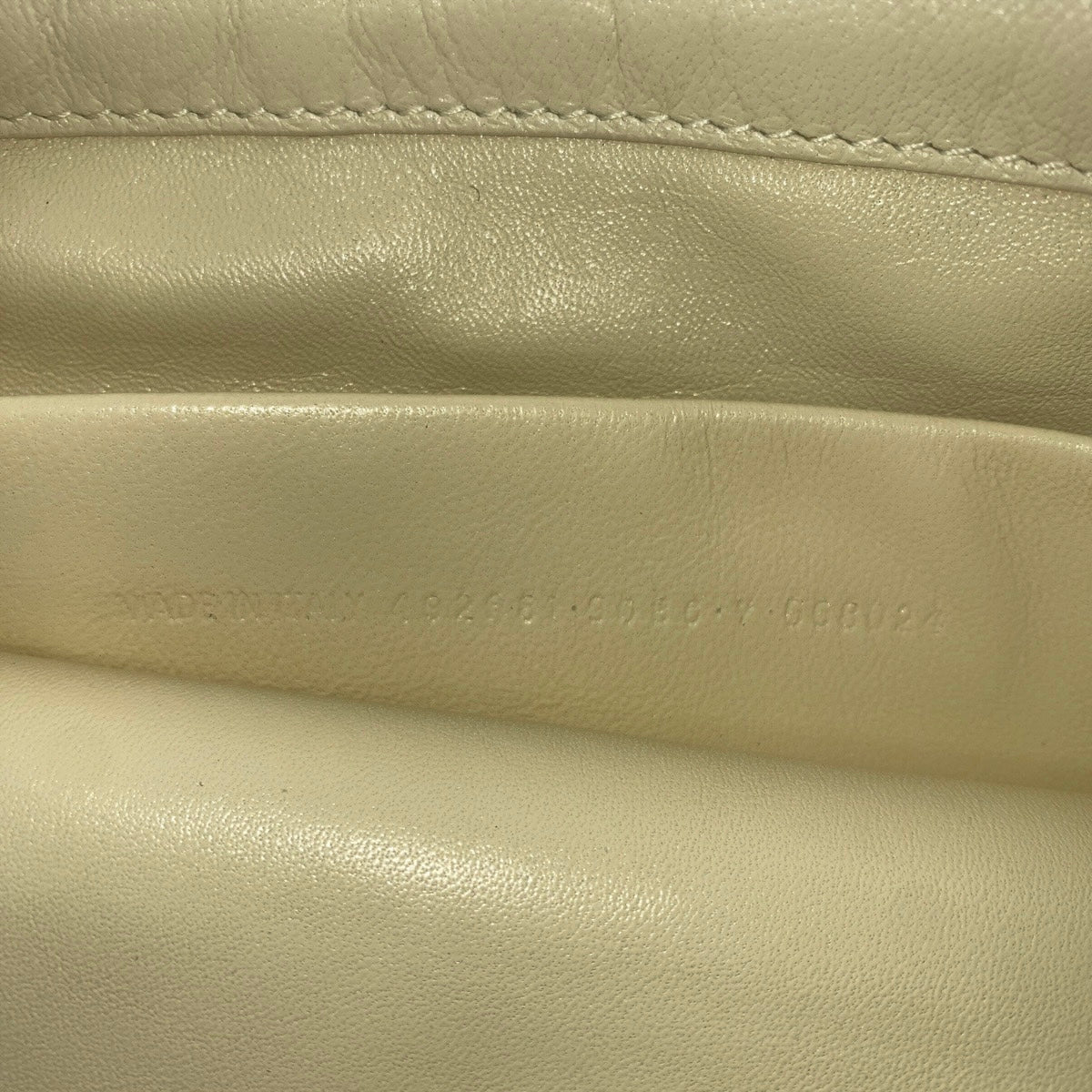 Balenciaga Clutch Bag 492681 Mouton White Silvermetal Clutch Bag Unisex Shearing Logo Mens