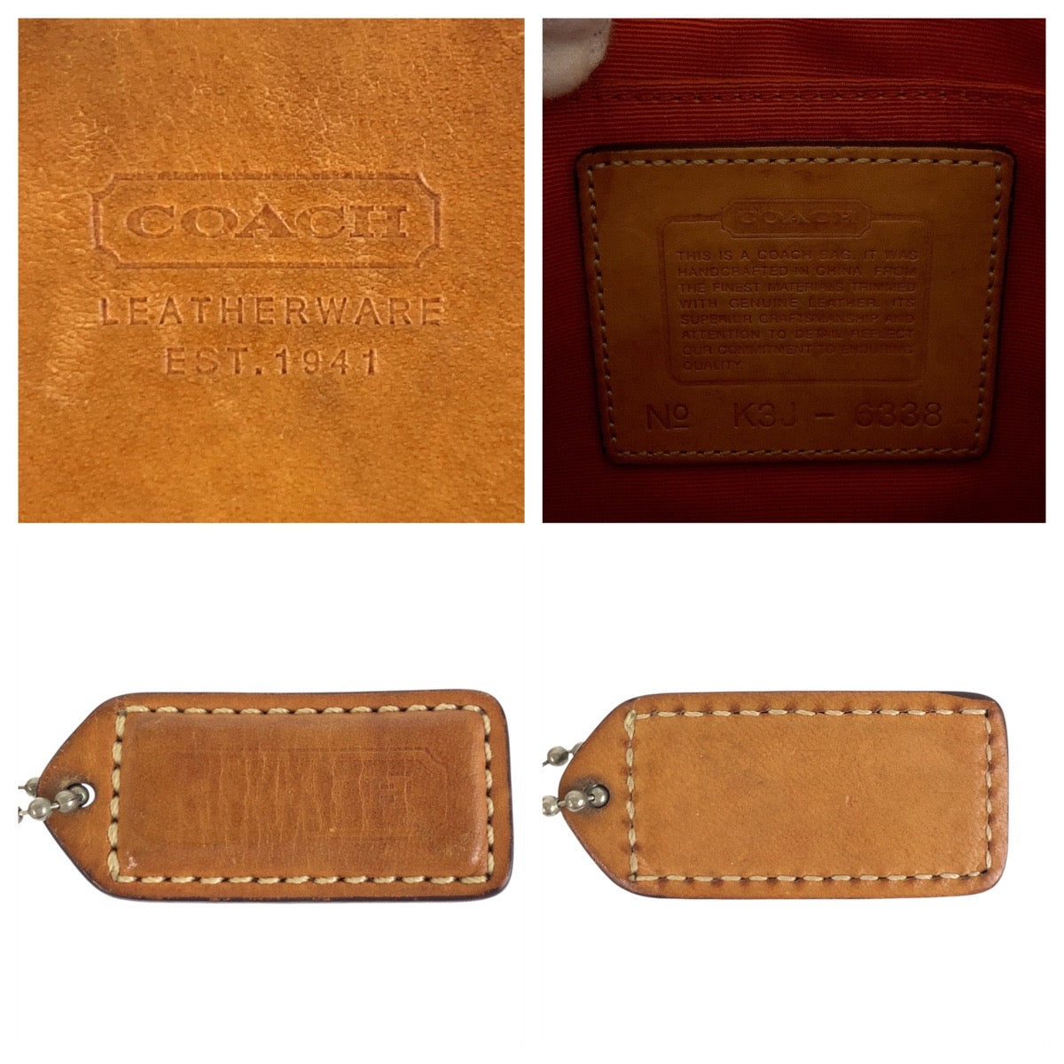 Coach Shoulder Bag 6338 Canvas, Leather Beige Camel Shoulder Bag Pochette Signature Slim Demi Zip