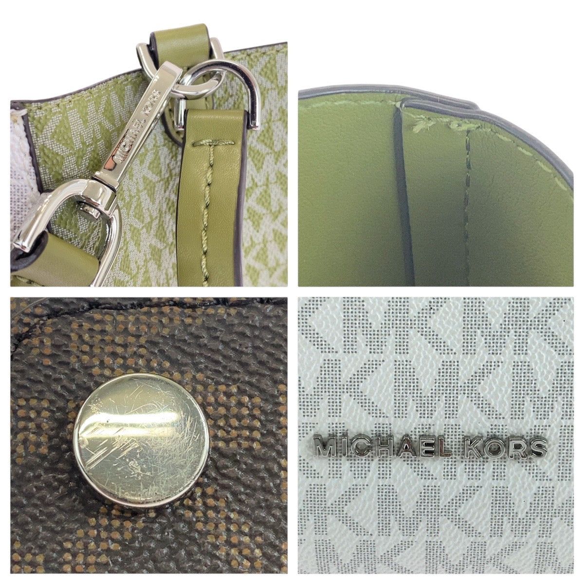 Michael Kors Handbag Pvc White Multicolor Silvermetal Handbag Shoulder Bag 2Way Women