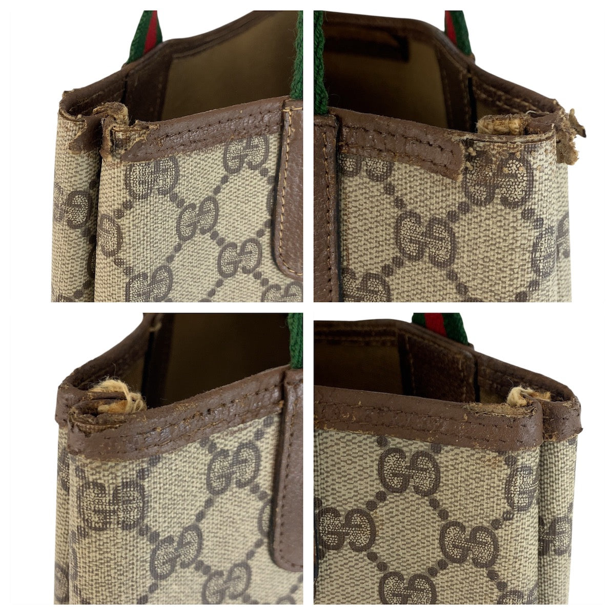 Gucci Tote Bag 39 02 003 Gg Supreme Canvas, Leather Beige Brown Gold Metal Tote Bag Shoulder Bag