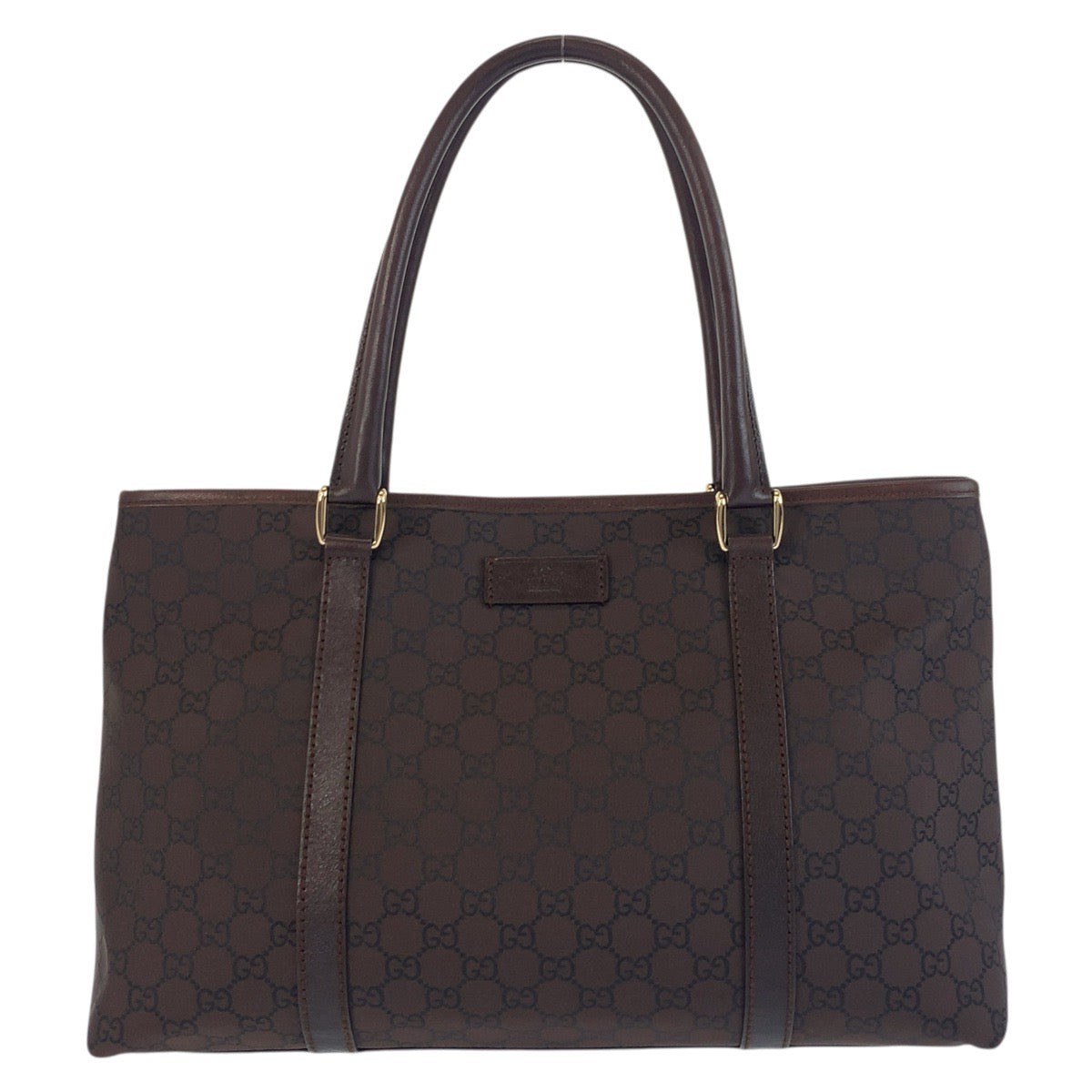 Gucci Tote Bag 257302 Nylon Brown Gold Metal Tote Bag Shoulder Bag Gg Pattern Women