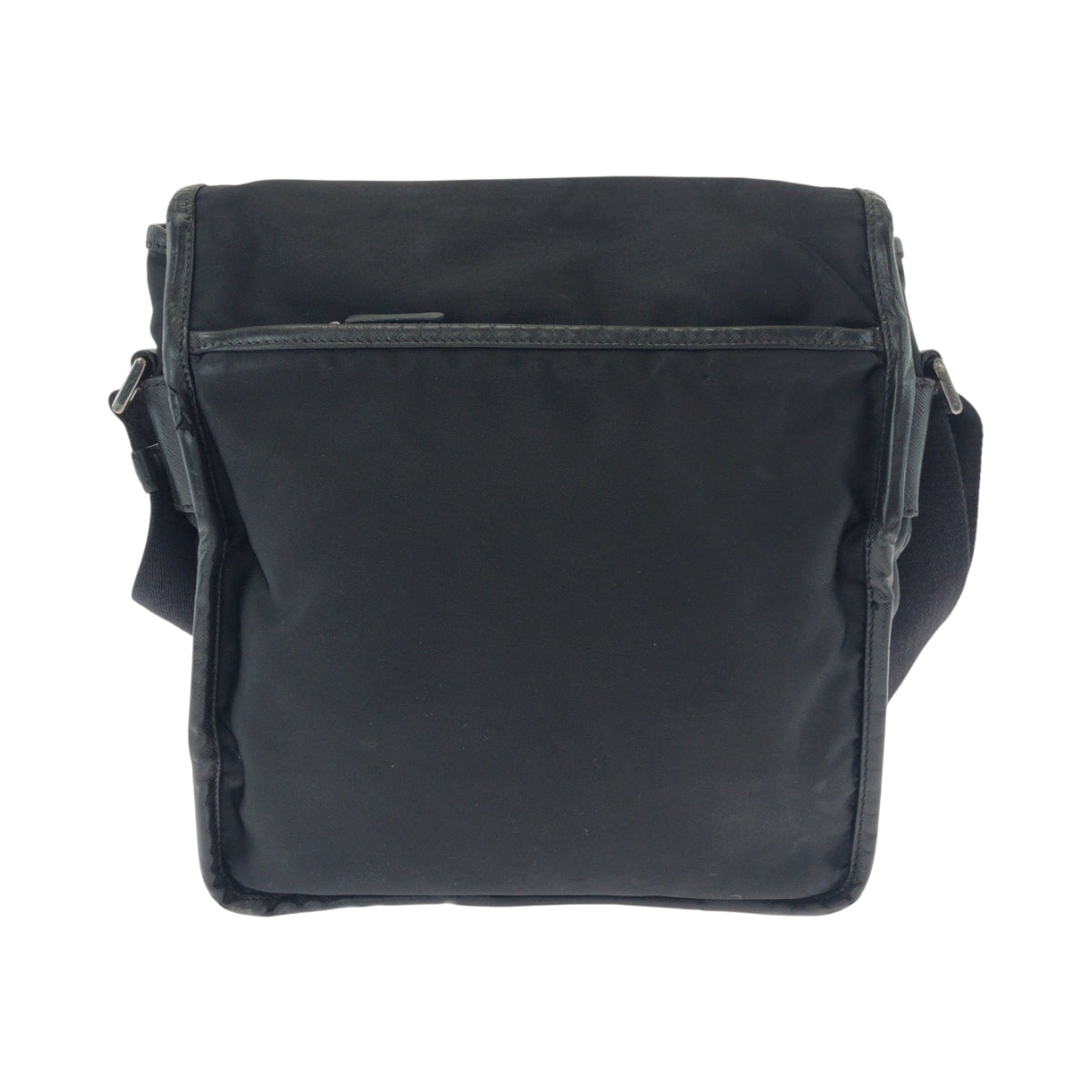 Prada Shoulder Bag Va0770 Nylon Black Silver Metal Test Logo