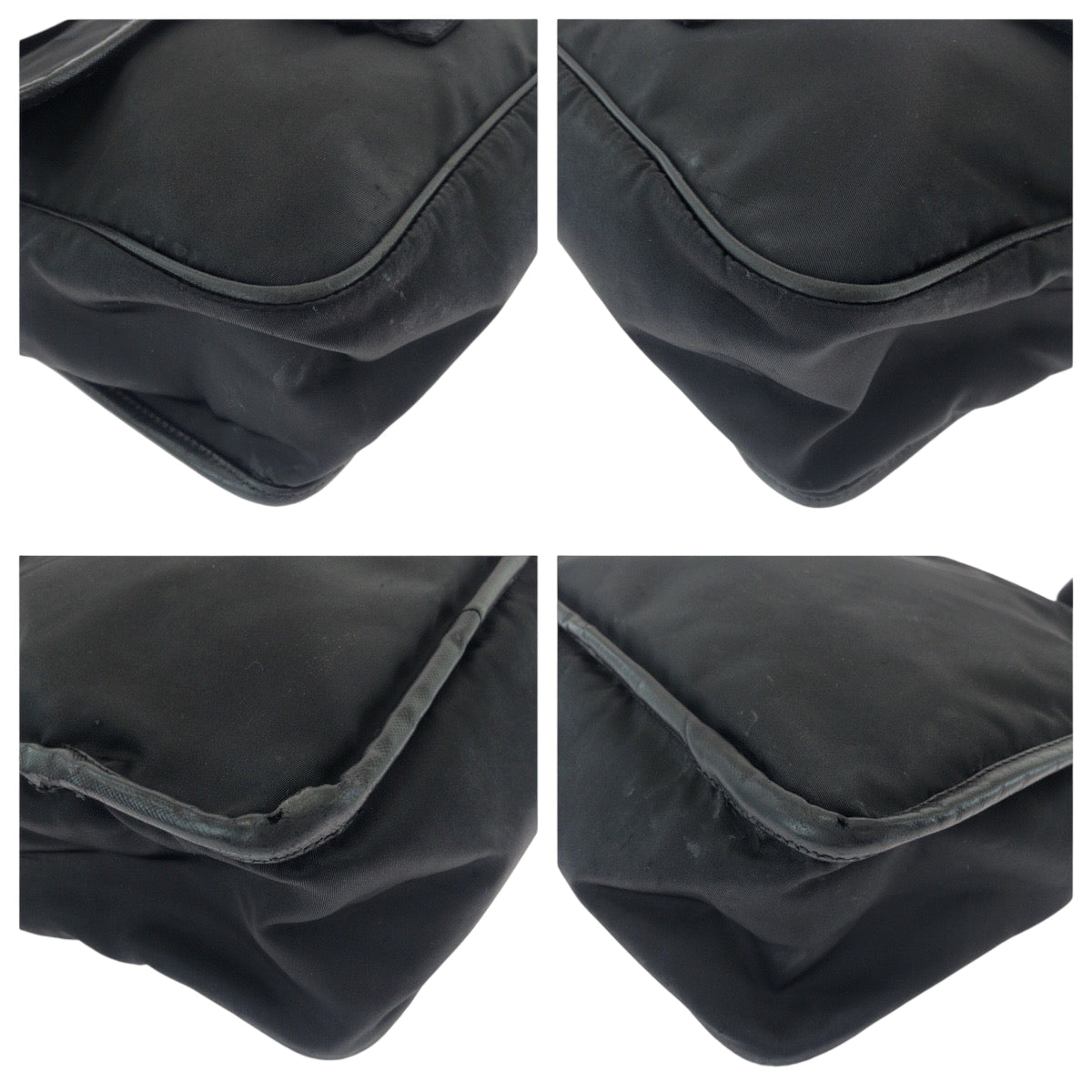 Prada Shoulder Bag Va0770 Nylon Black Silver Metal Test Logo