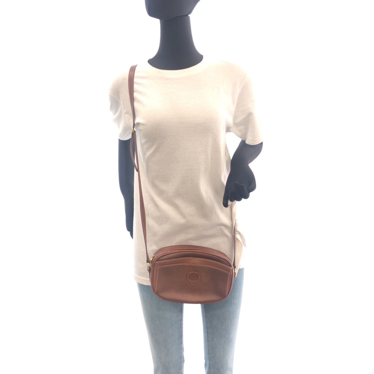 Gucci Shoulder Bag 007 113 0155 Leather Brown Gold Metal Old Gucci Women