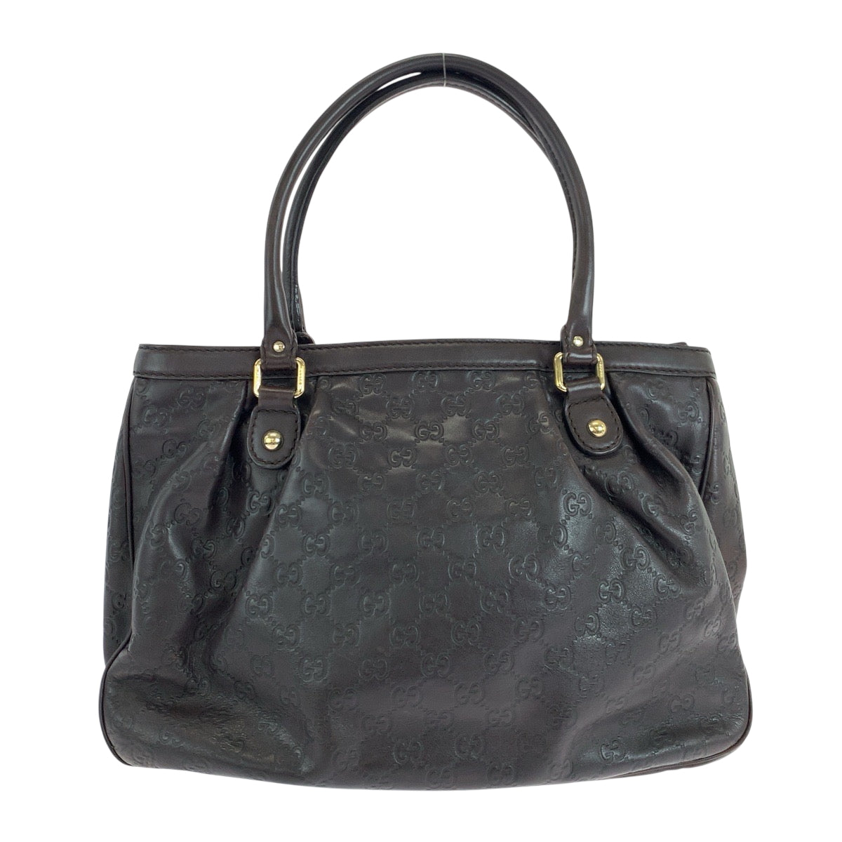 Gucci Tote Bag 296835 Leather Dark Brown Gold Metal Tote Bag Shoulder Bag Guccisima Sukey Women