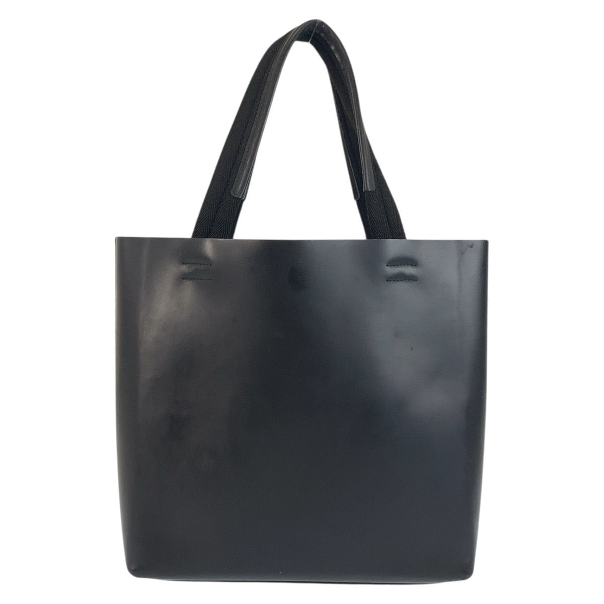 Prada Tote Bag Leather Black Black Tote Bag Handbag Punching Logo Women