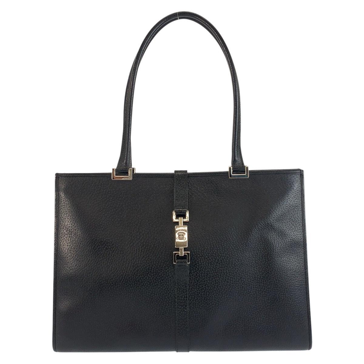 Gucci Tote Bag 002 1074 Leather Black Silvermetal Tote Bag Shoulder Bag Jackie Women