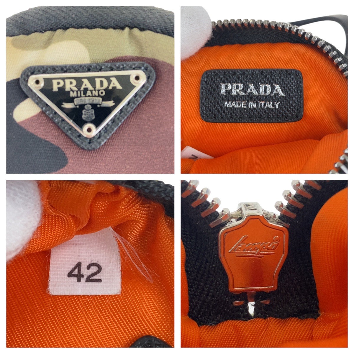 Prada Pouch Nylon Multicolor Test Triangle With Logo