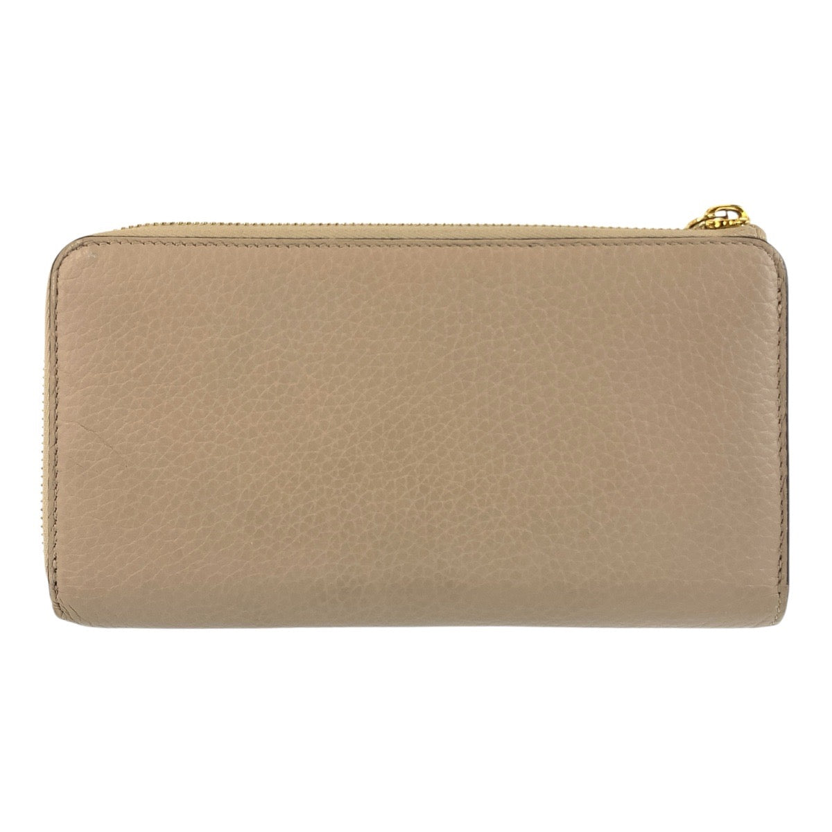 Louis Vuitton Long Wallet Purse M63104 Leather Greige Gold Metal Long Wallet Purse Portefeuille