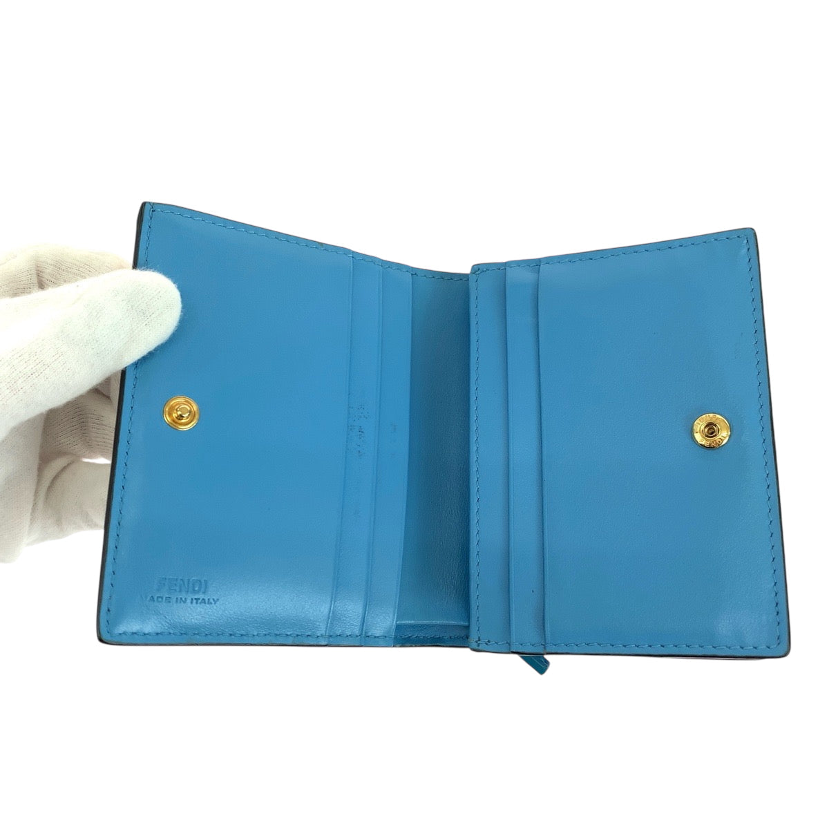 Fendi Bifold Wallet 8M0420 Agks Calfskin Multicolor Folding Wallet Compact Wallet Women(Unisex)