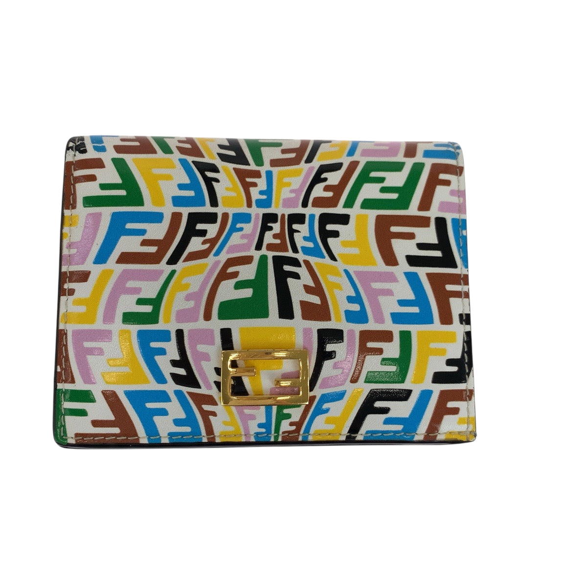Fendi Bifold Wallet 8M0420 Agks Calfskin Multicolor Folding Wallet Compact Wallet Women(Unisex)