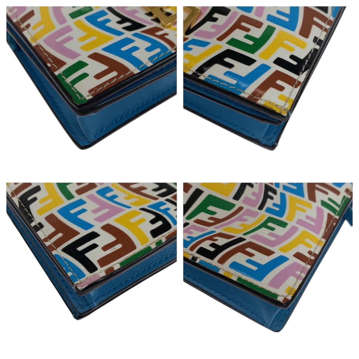 Fendi Bifold Wallet 8M0420 Agks Calfskin Multicolor Folding Wallet Compact Wallet Women(Unisex)